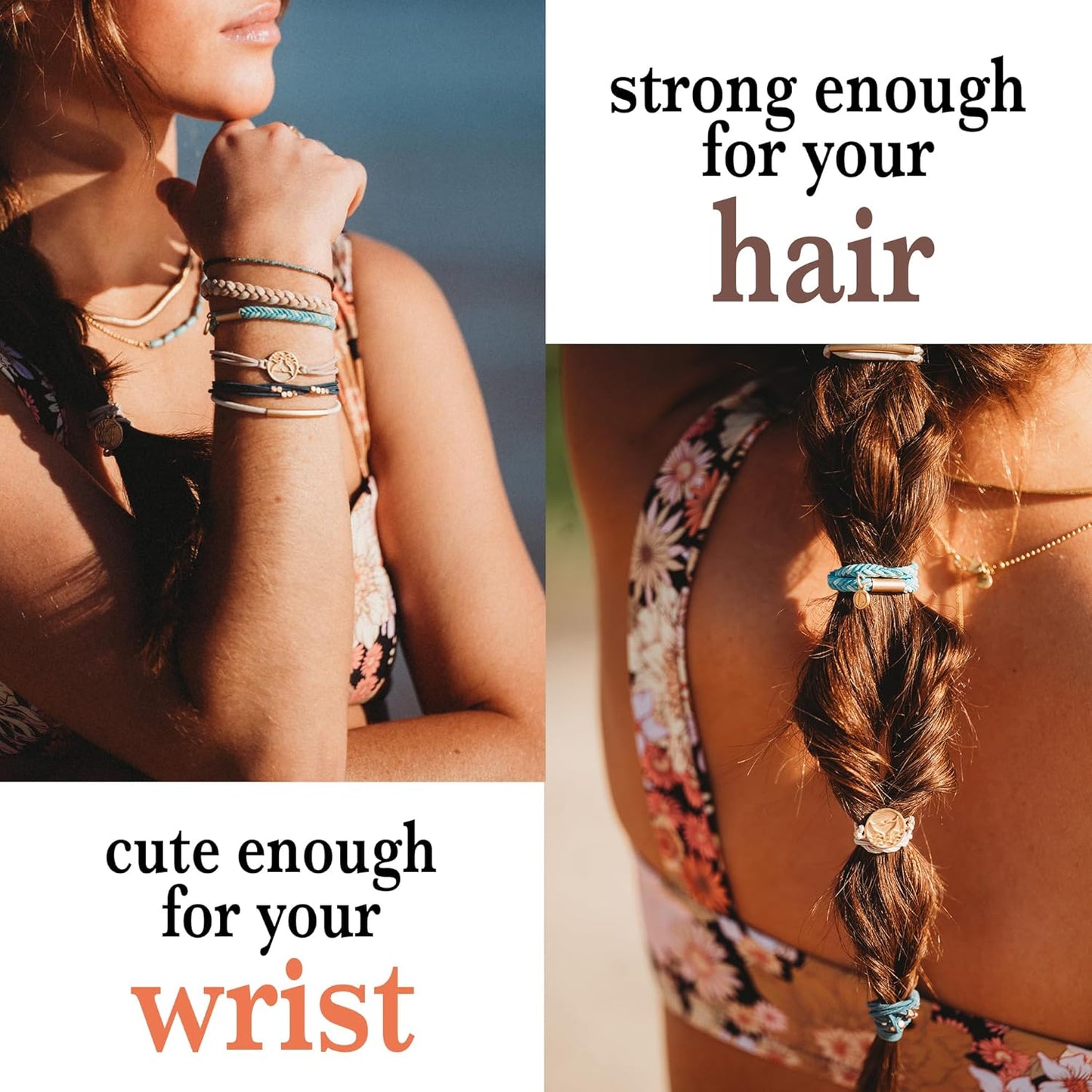 K'lani Hair Tie Bracelets for Women - Elastic Hair Bands That Double as Stylish Jewelry - Protect - Large