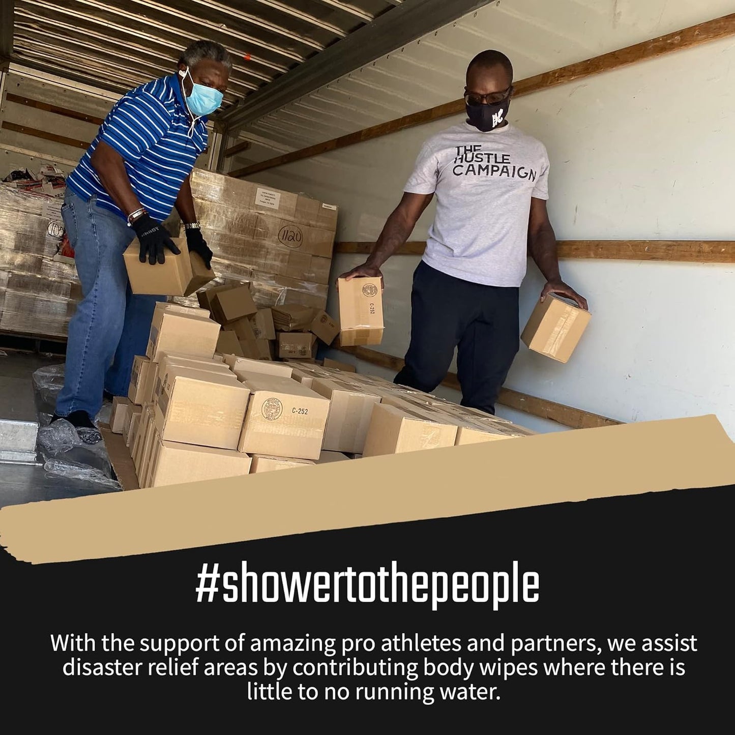 Hustle Clean Body Wipes 9''x8'', Disposable Bathing Wipes For Adults, No Rinse, With Aloe Vera & Vitamin E, Fresh Scent, 40 Individually Wrapped Wipes