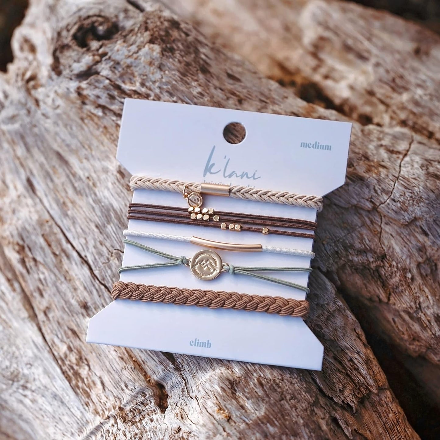 K'lani Hair Tie Bracelets for Women - Elastic Hair Bands That Double as Stylish Jewelry - Climb - Small