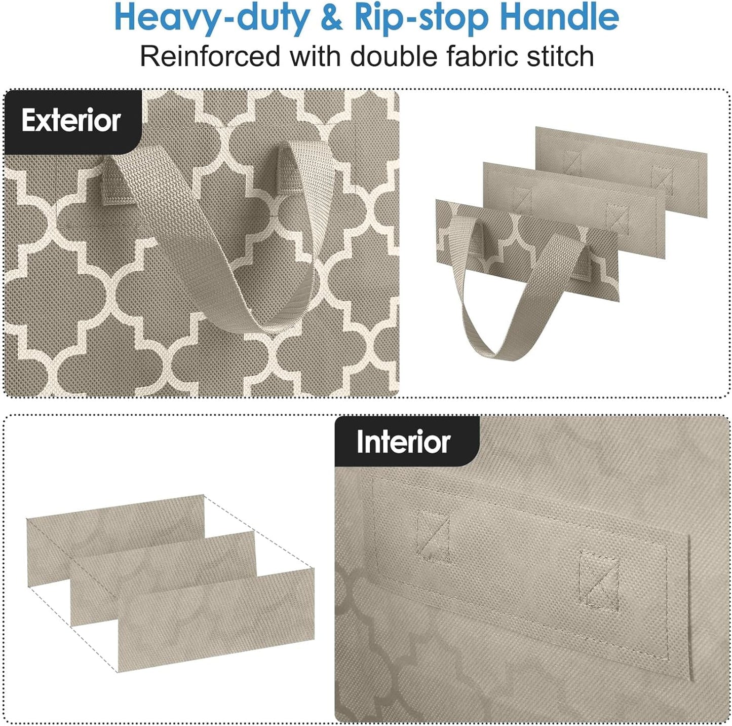 WISELIFE Storage Bags 3 Pack/100L Large Blanket Clothes Organization and Storage Containers for Comforters,Bedding, Foldable Organizer with Reinforced Handle, Clear Window, Sturdy Zippers,Beige