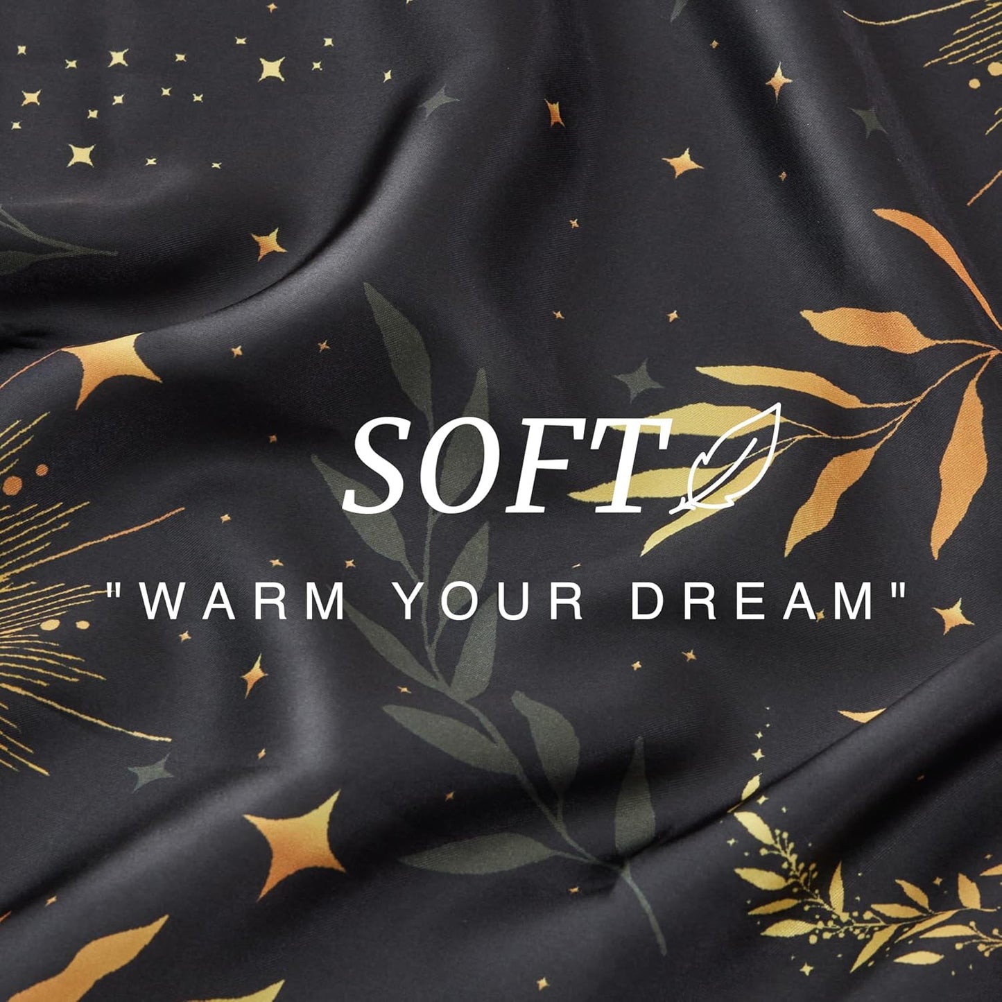 EXQ Home Satin Pillowcase for Hair and Skin Queen - Printed Black Moon Silk Pillowcase 2 Pack 20x30 inches - Satin Pillow Cases Set of 2 with Envelope Closure, Gifts for Women