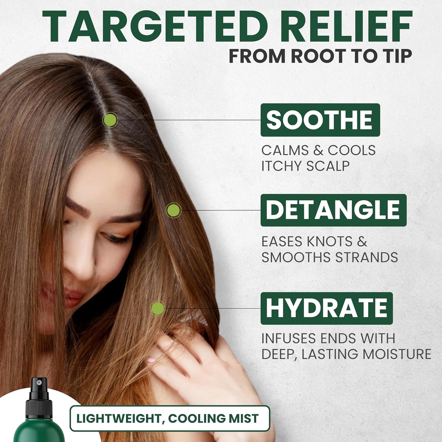 Pure Tea Tree Oil Leave In Conditioner Serum, Detangler Spray, Frizz Control, Dry & Itchy Scalp Treatment, Anti Dandruff, Scalp Psoriasis Relief, Men & Women, Paraben & Sulfate Free