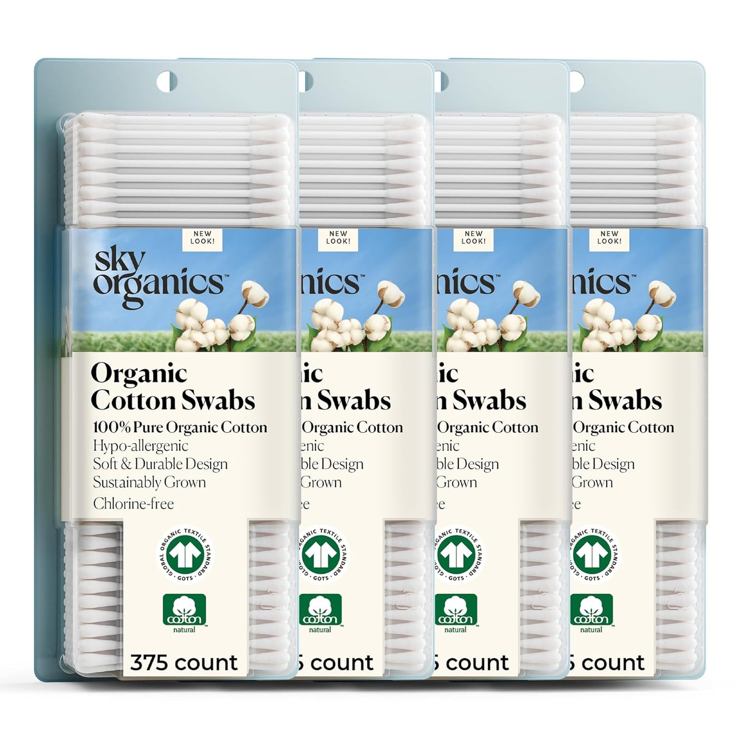 Sky Organics - Organic Cotton Swabs, 1500 ct. - Ultra Soft Tips - Strong & Durable - Hypoallergenic - Chlorine Free - Sustainable - Natural, Vegan & Cruelty Free - Skin Care & Self Care w ebook