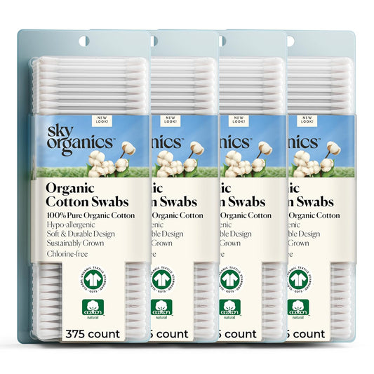 Sky Organics - Organic Cotton Swabs, 1500 ct. - Ultra Soft Tips - Strong & Durable - Hypoallergenic - Chlorine Free - Sustainable - Natural, Vegan & Cruelty Free - Skin Care & Self Care w ebook