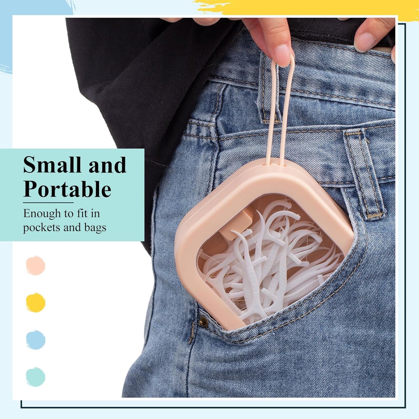 Kathfly 4 Pcs Vivid Colors Hair Tie Organizer Portable Hair Accessory Storage Containers Stackable Tie Bobby Pin Holder Home Cotton Swab Dispenser Accessories Jewelry Organizer Box