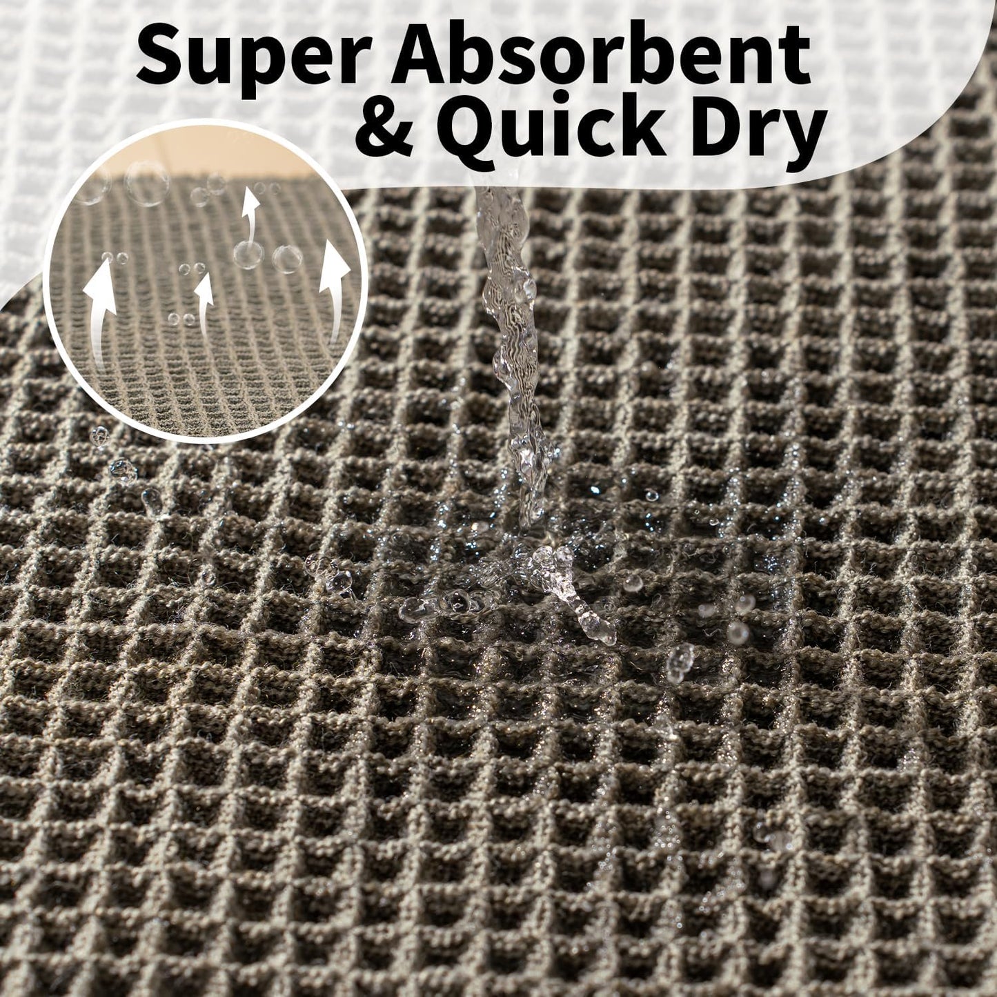 Waffle Runner Bath Mat - Long Boho Bathroom Rugs Non Slip Washable, Super Absorbent & Quick Dry, Soft Bath Mat Farmhouse Bathroom Decor, 24'' x 72'', Olive Green