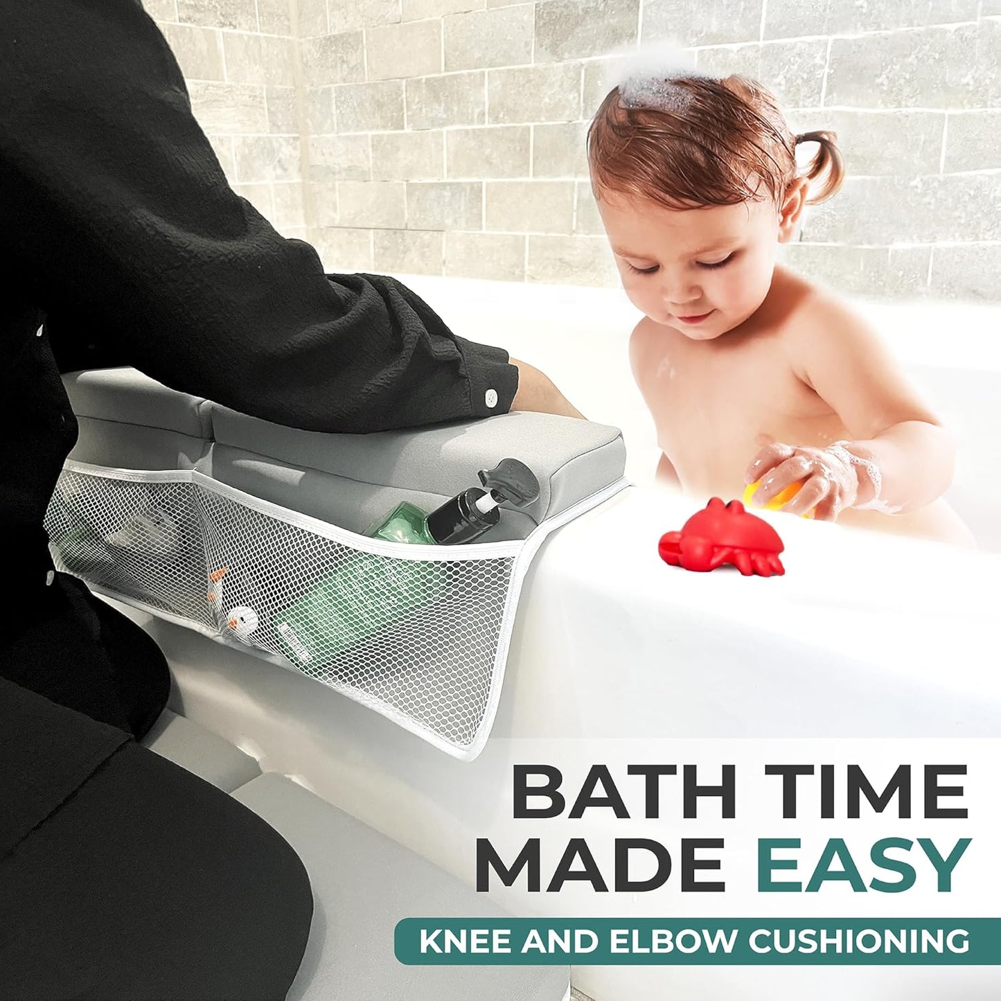 Bath Kneeler and Elbow Rest Pad Set - Comfortable Thick Kneeling Mat for Bathing Baby - Bazaar Find