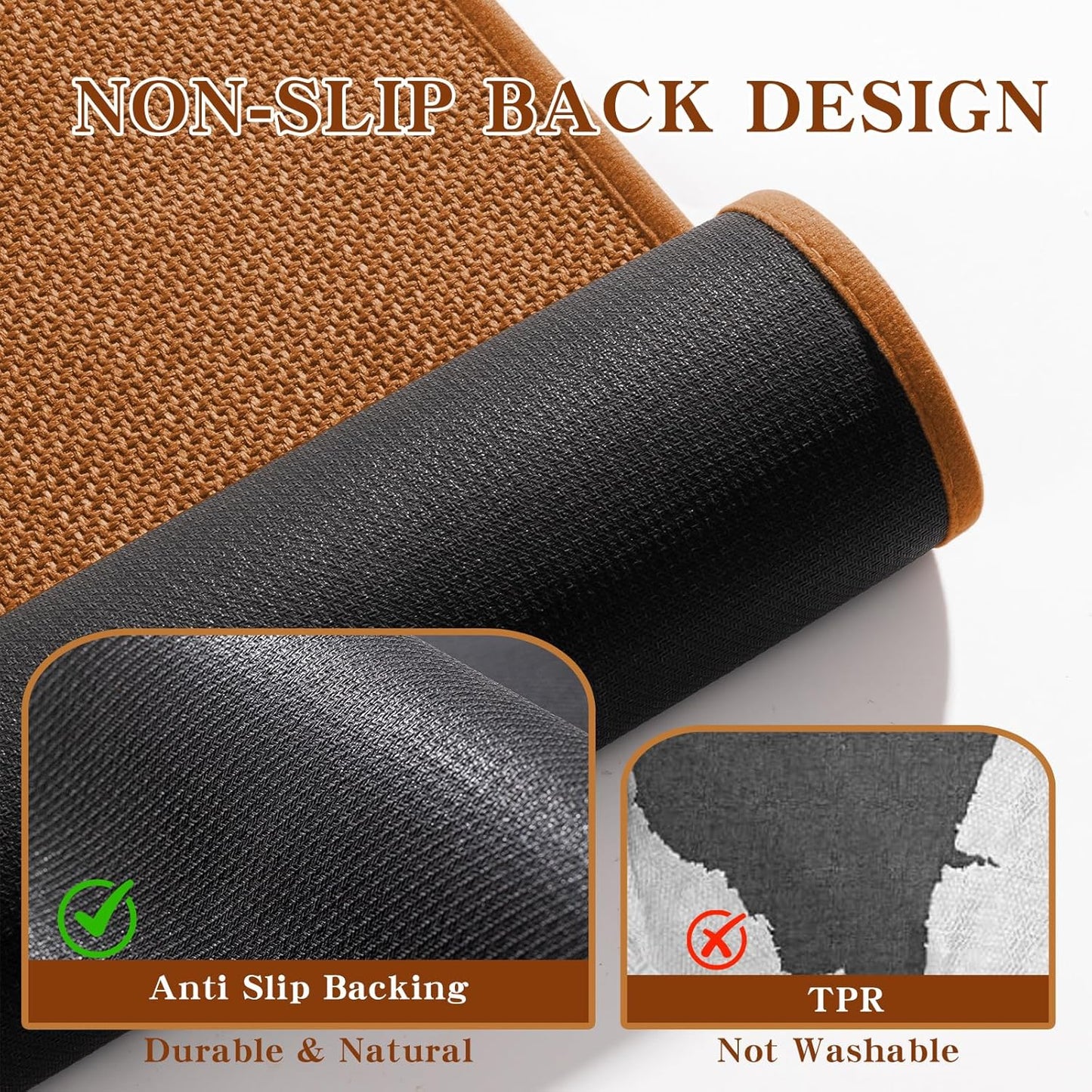 chakme Bathroom Rugs Mat 36x24, Ultra Thin Non Slip Bath Mat Large Quick Dry Absorbent Bath Mat for Bathroom, (Orange, 36"x24")