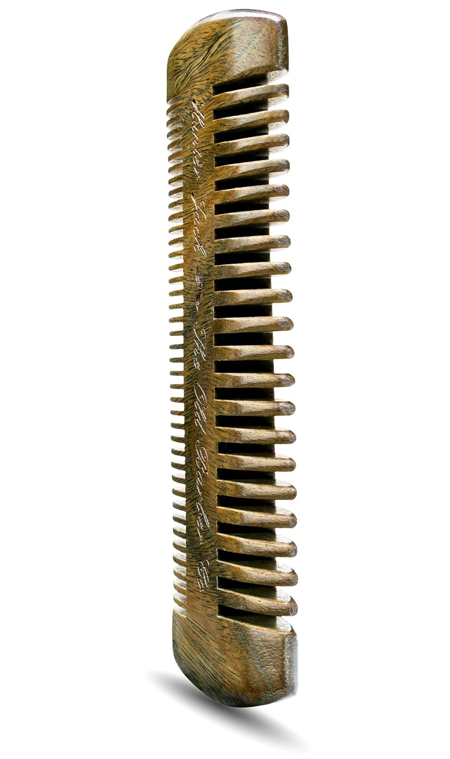 Sandalwood Beard Comb for Men - Handmade Premium Wooden Beard & Mustache Comb - Fine & Wide Tooth - Travel Pocket Size - Beard Grooming Kit for Men in PU Leather Case by Hunter Jack