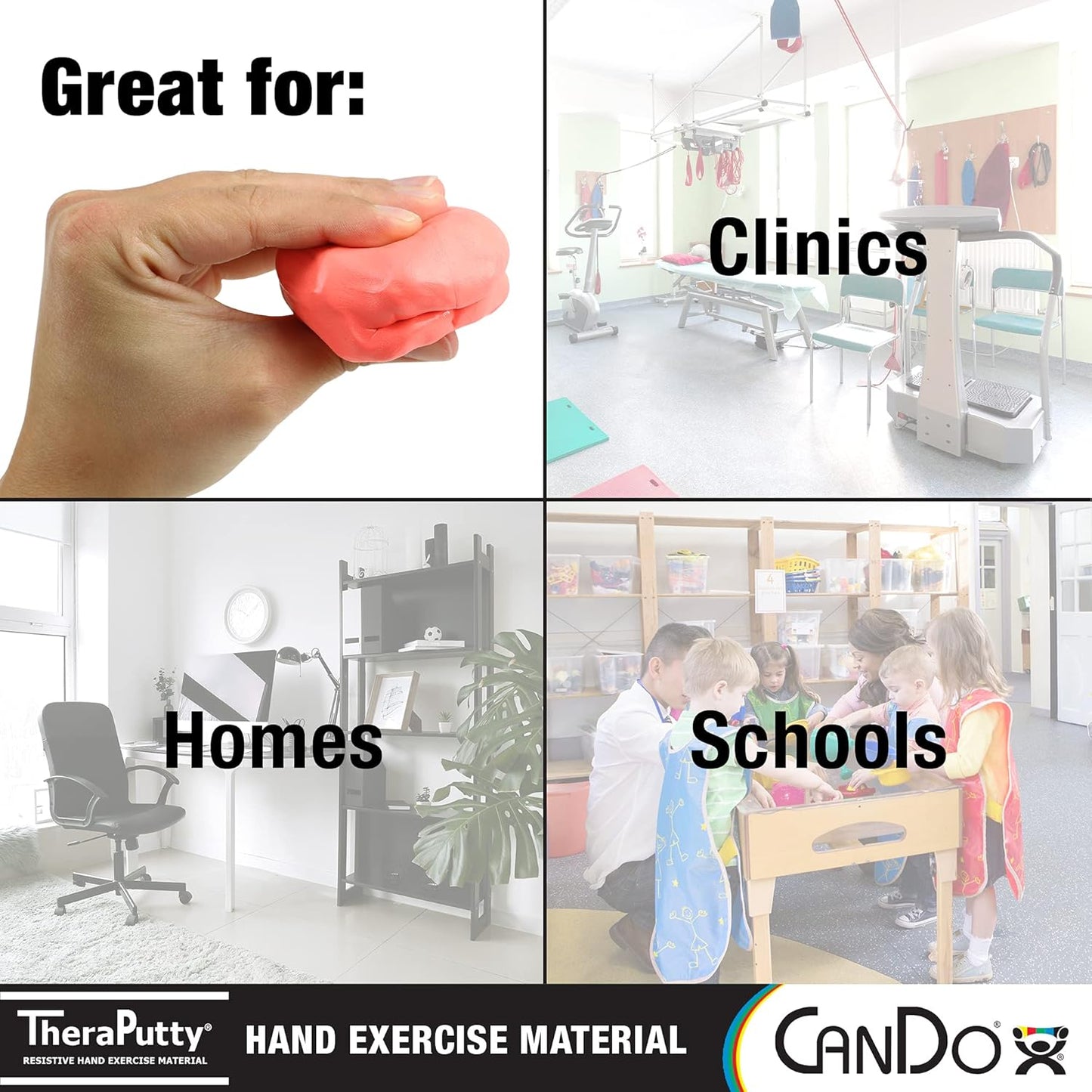 CanDo TheraPutty Standard Hand Exercise Putty For Rehabilitation, Exercises, Hand Therapy, Occupational Therapy, Hand Strengthening, Improve Motor Skills, Stress Relief