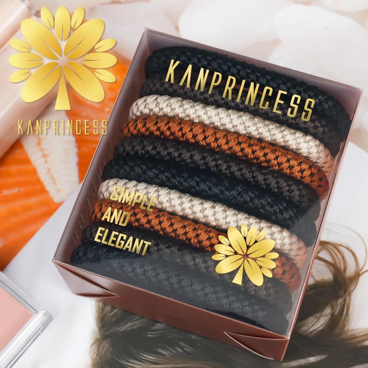 20Pcs Hair Ties For Thick Hair, Strong Stretchy Hair Bands For Women Girls, No Slip Braided Hair Ties No Damage, Ponytail Holders-Exceptionally Secure with Gentle Hold (Set 1)