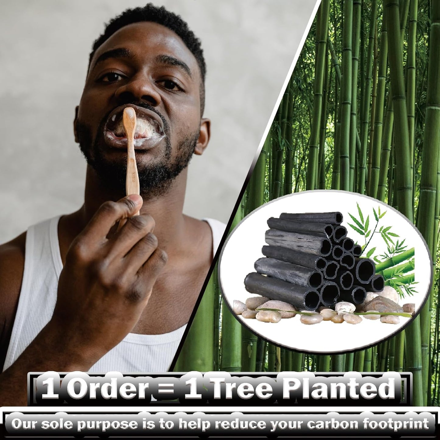 10 Count Bamboo Toothbrush (Soft+Medium) Charcoal Toothbrushes, Natural Wood Toothbrushes, Reusable Travel Toothbrushes