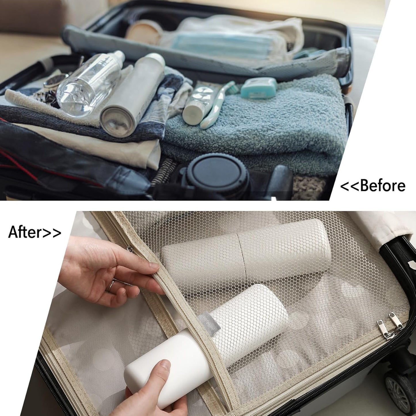 BALUCA Travel Toothbrush Case, Portable Tooth Brush Holder and Toothpaste Cover Container with Mouthwash Cup, Compact Oral Clean Tools Organizer for Traveling/Camping/School/Home - Large Capacity