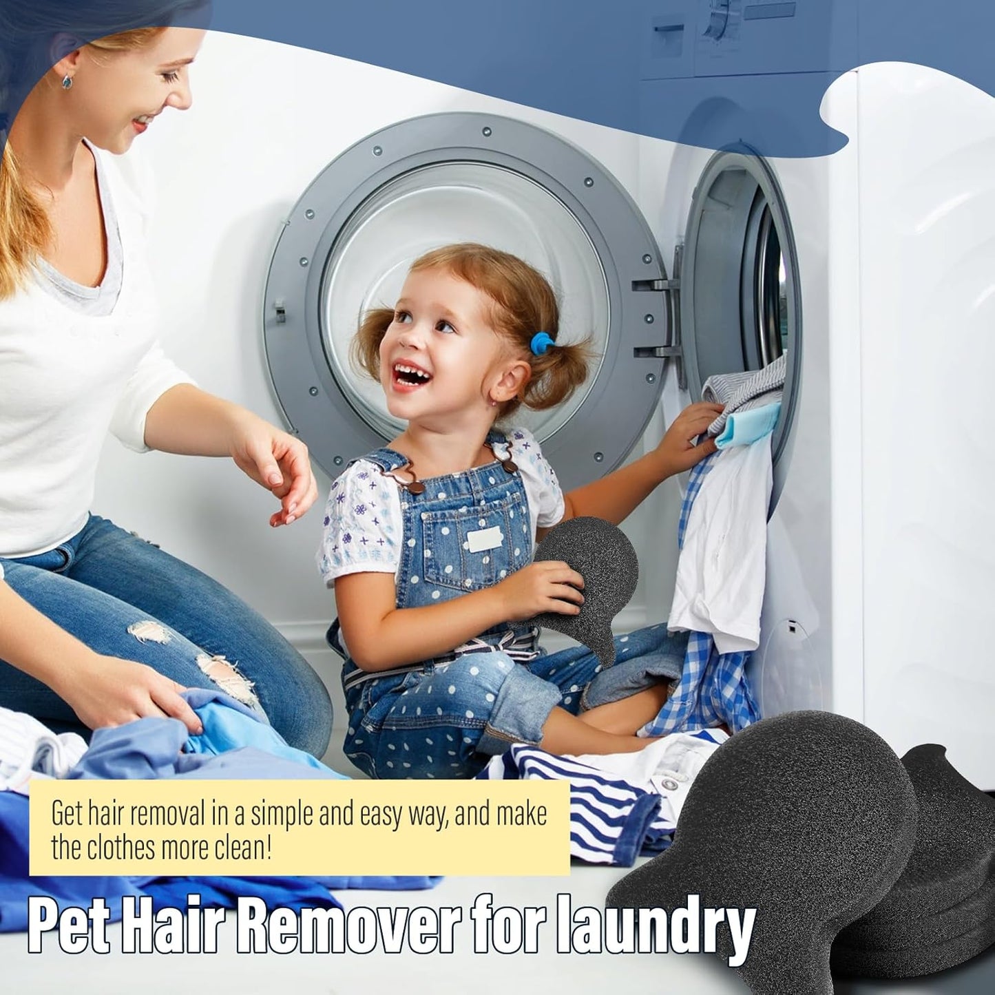 Pet Hair Remover for Laundry, Reusable Dog & Cat Hair Remover Tool, Effectively Removes Pet Hair, Lint and Dander from Bedding and Clothing, Suitable for Washing Machines, Dryers 4PCS