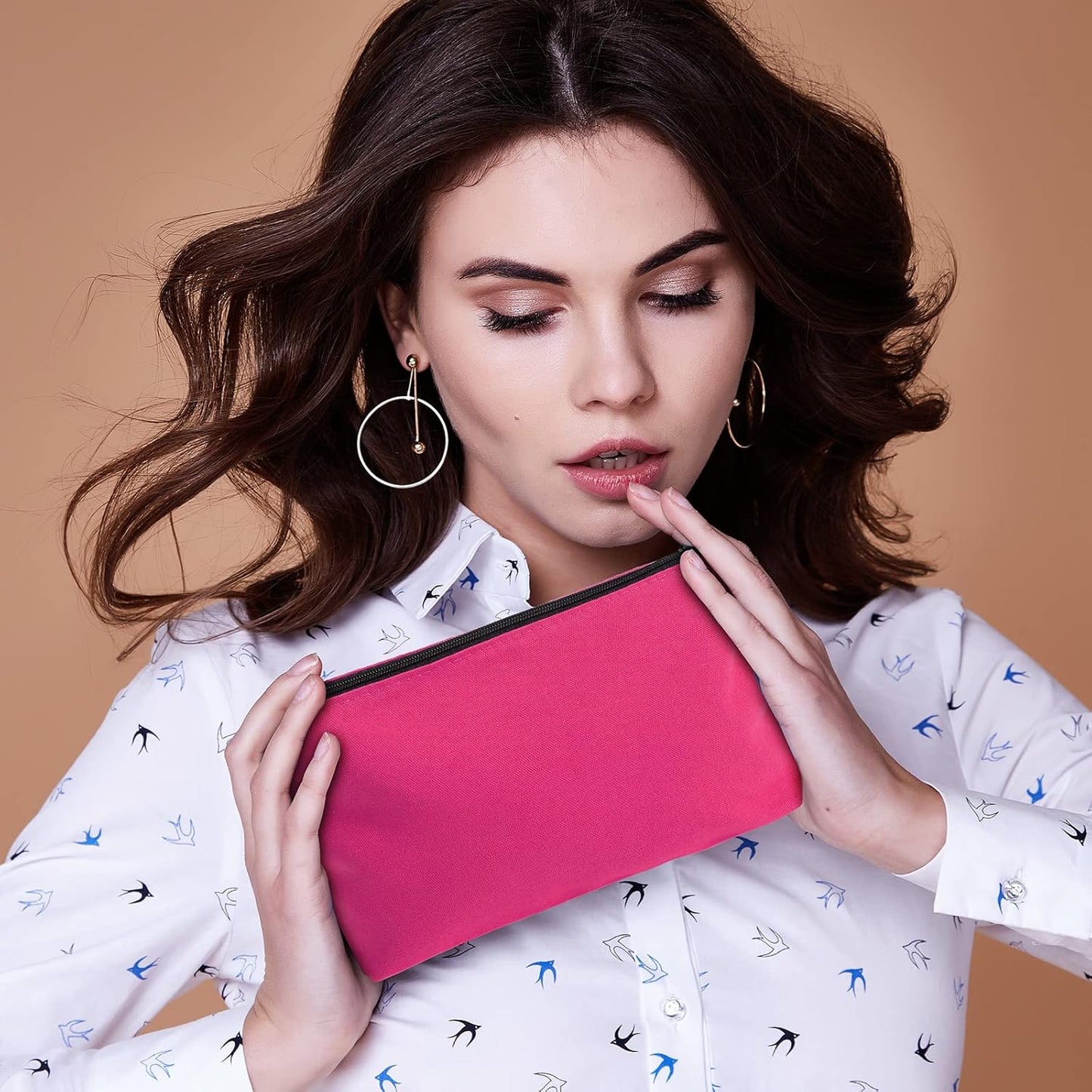 Saintrygo 30 Pcs Makeup Bag Travel Canvas Cosmetic Bag Bulk Multipurpose Small Makeup Pouch for Purse Portable Blank Zipper Toiletry Organizer DIY for Women Assorted Color(Classic,8.7 x 5 x 1.8 Inch)