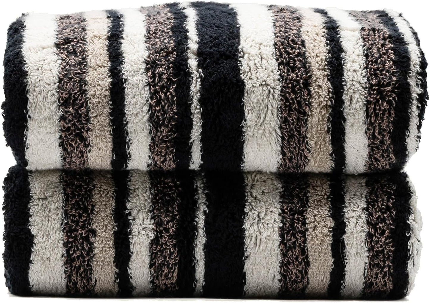 Italic Ultraplush 100% Australian Cotton Towels - Set of 2 Luxury Bath Towels, Quick Dry Plush and Absorbent, Heavy Duty Large Bath Towels, 800GSM for Bathroom & Spa (Stripe Multi-Color)