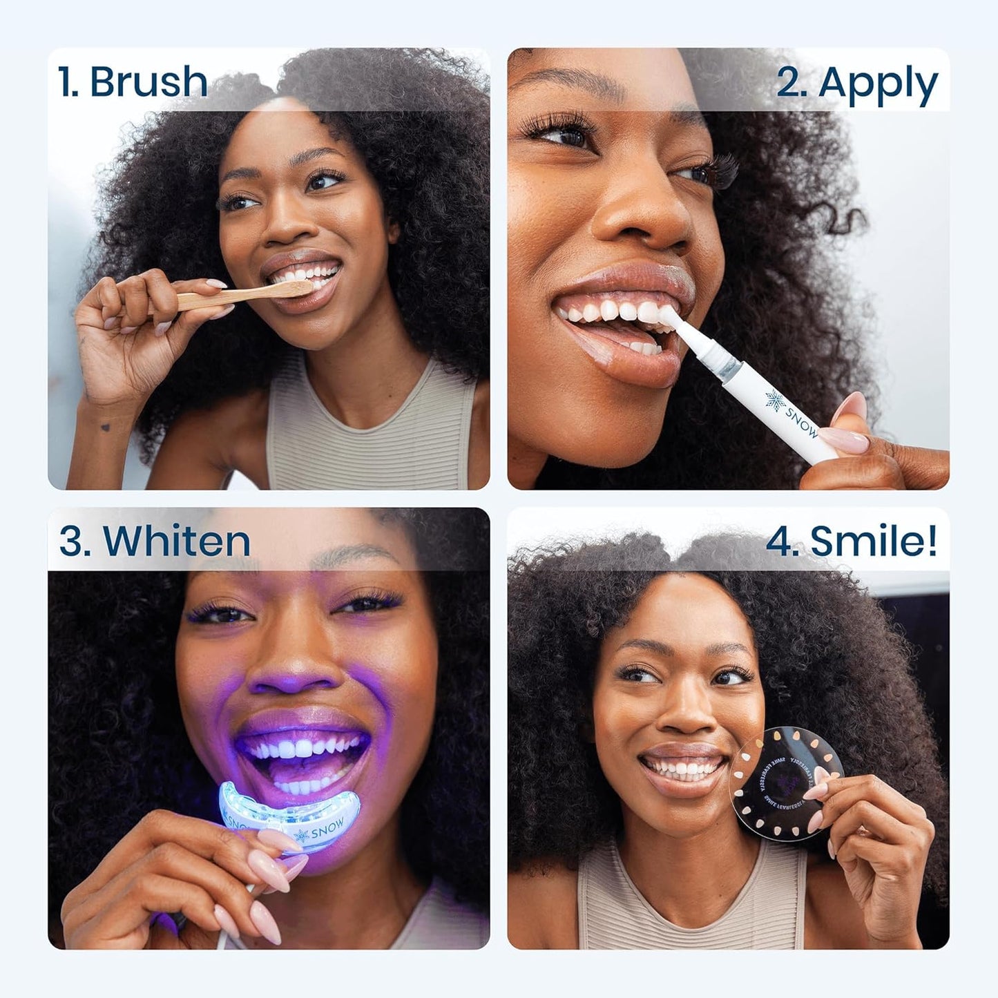 Snow Teeth Whitening Kit - Snow Teeth Whitening Serum and LED Mouthpiece Whitener, Formulated with Hydroxyapatite, Good for 6 Months - Wired Kit with 3 Wands