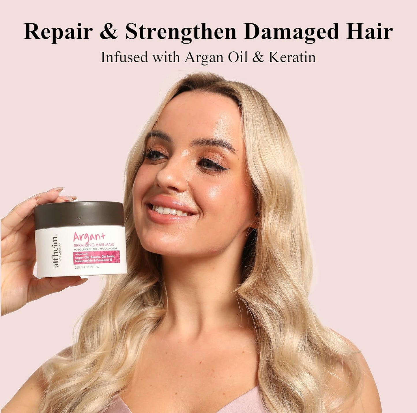 ALFHEIM Argan Repairing Hair Mask | Deep Nourishing & Moisturizing Treatment for Dry, Damaged Hair | Infused with Argan Oil, Keratin & Oat Protein | Anti-Frizz & Strengthening Formula | 8.45 oz