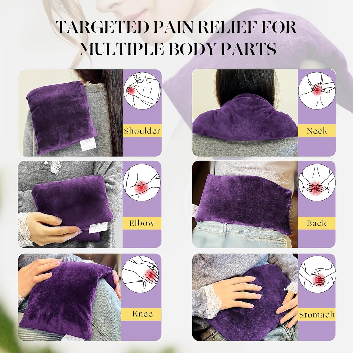 Microwavable Heating Pad with Washable Cover 13x7 Inch Flaxseed Microwave Hot Pack, Lavender Scent, Moist Warm Compress for Relaxation, Non-Electric & Portable