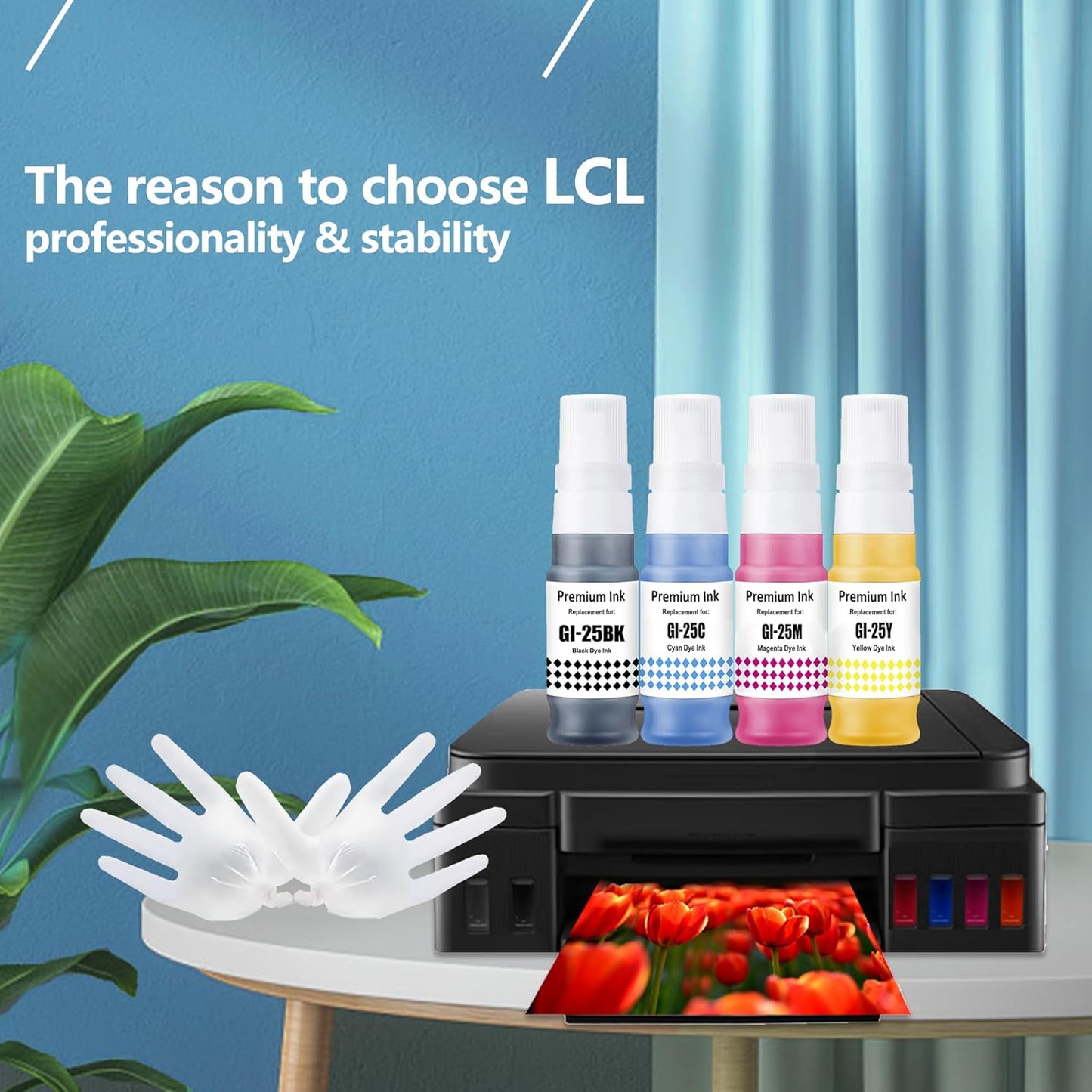 LCL GI-25 Refill Bottle Ink Replacement for Canon 25 GI-25 GI25 Ink Works for Canon PIXMA MegaTank GX2020 GX1020 Printer (Black 70ml, CMY 70ml, 4-Pack)