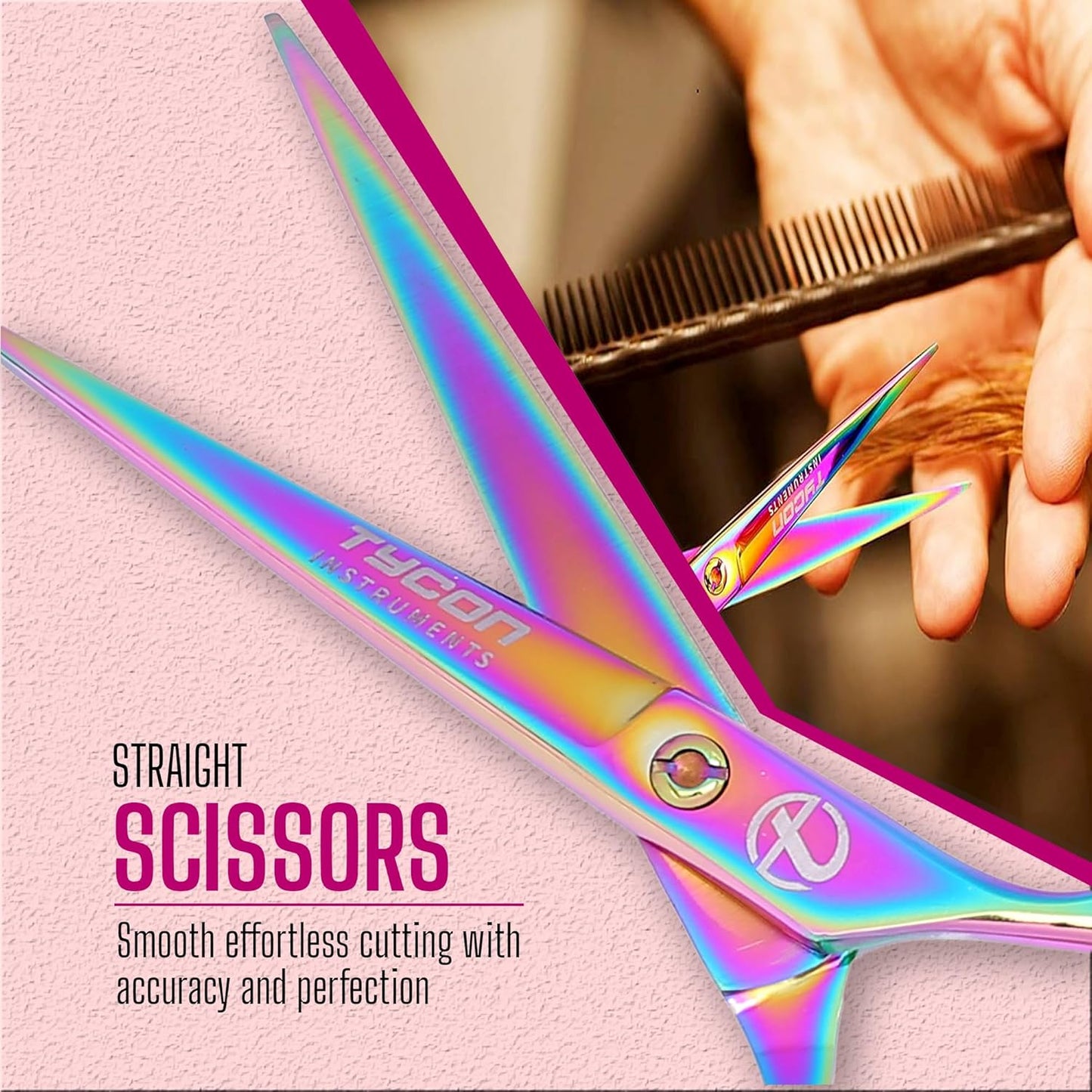 Tycon Hair Cutting Scissors Professional 6.5" β Japanese Stainless Steel, 2.7" Razor Edge Blade Barber Scissors β Ergonomic design - Precision Hair Scissors for Smooth Cutting - Salon & Personal Use