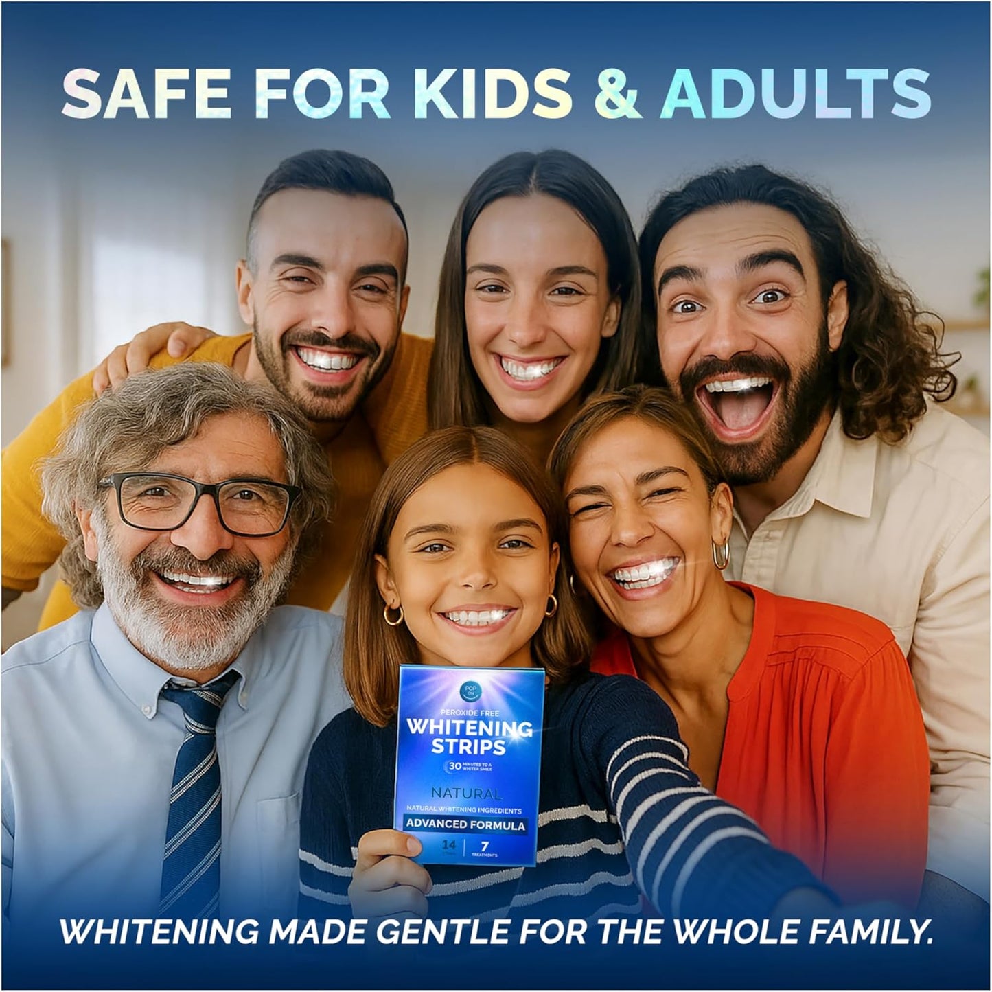 Whitening Strips for Sensitive Teeth – Enamel Safe, Peroxide-Free Coconut Teeth Whitening Strips with Natural Enzymes – Gentle White Stips for Sensitive Gums (14 Count, Mint)