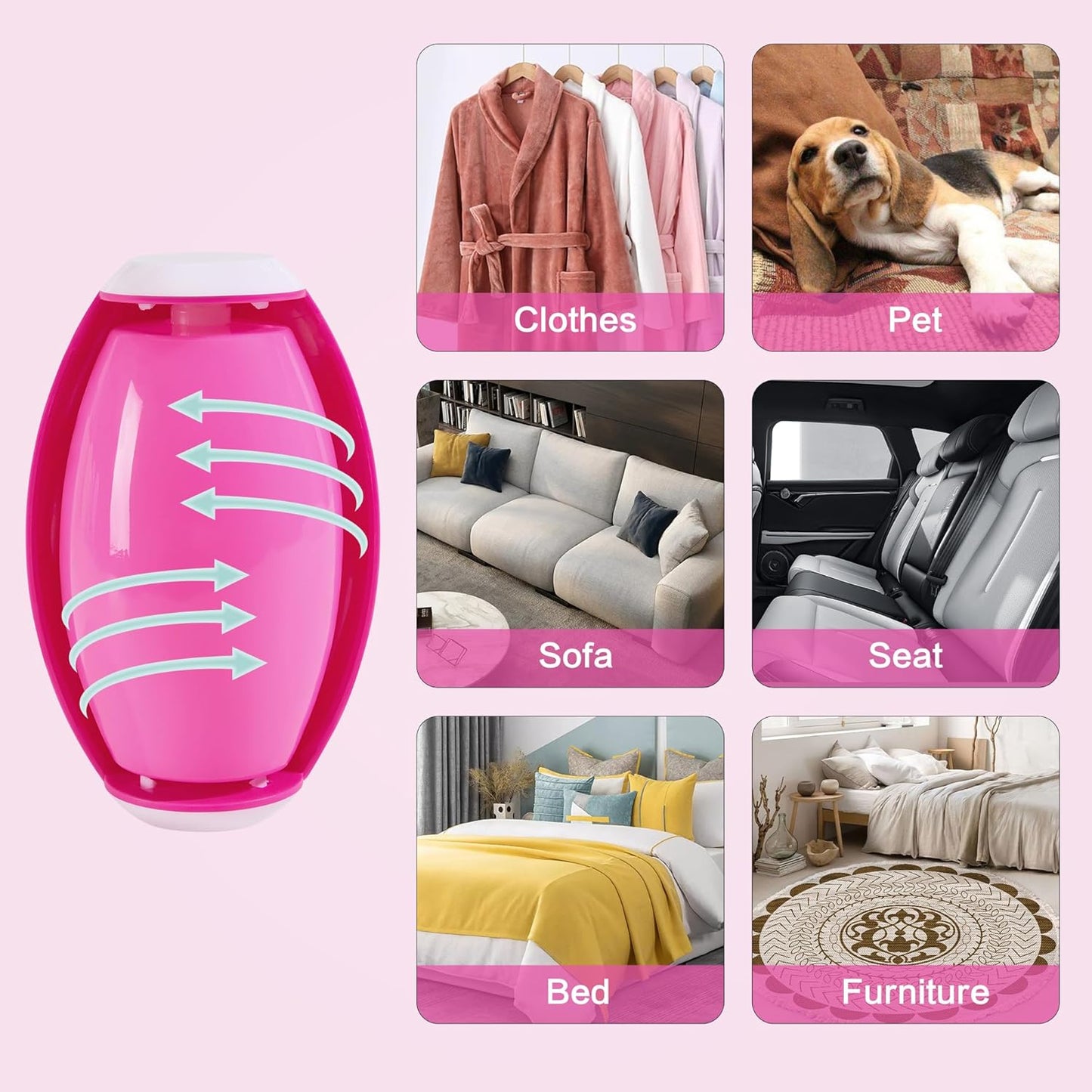 Washable Reusable Gel Lint Roller for Pet Hair,Portable Mini Dog Cat Pet Hair Remover for Clothes,Laundries ,Dust Fuzz Fur -Sticky Cleaner- Small Travel Animal Fur Removal Tool (deep Pink