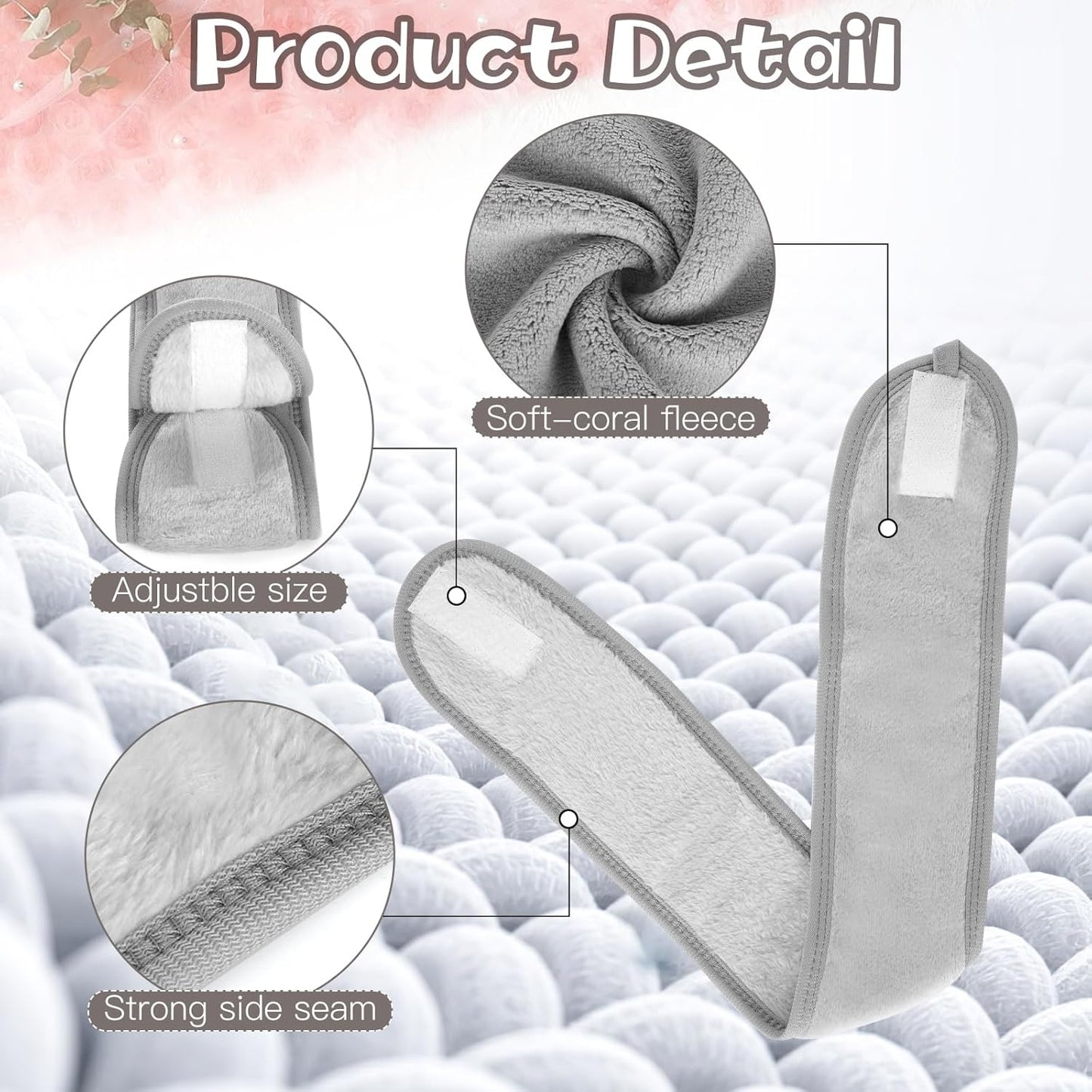 18PCS U-Shaped Microfiber Facial Towels for Estheticians,Ultra-Soft & Absorbent Spa Towels and Facial Spa Headband for Massage, Facial Steam & Skincare (Gray)