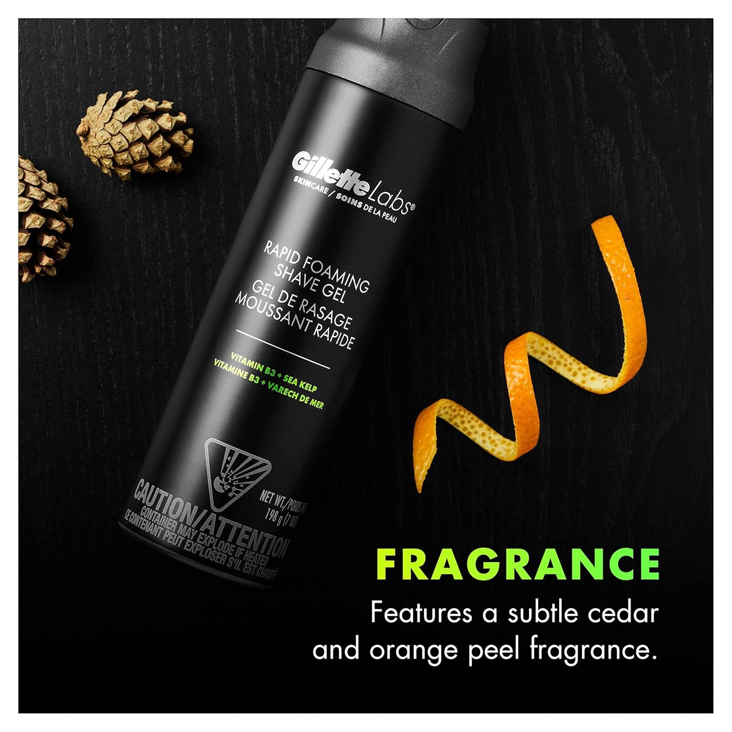 GilletteLabs Rapid Foaming Shave Gel for Men, 7oz (Pack of 2)