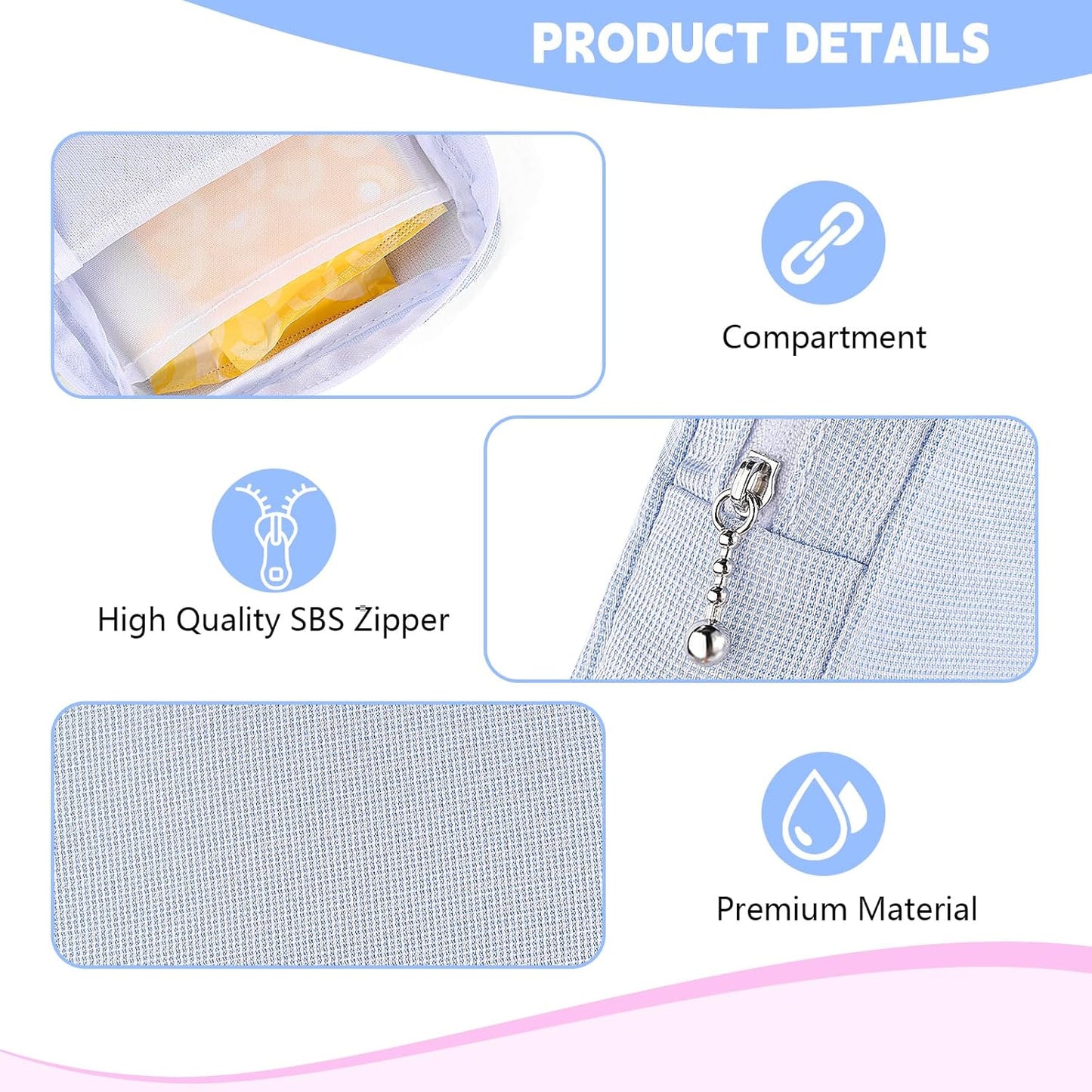 Period Bag for Teen Girls, Canvas Sanitary Napkin Storage Bag with Zipper, Portable Menstrual Pad Bag Tampon Holder for Purse
