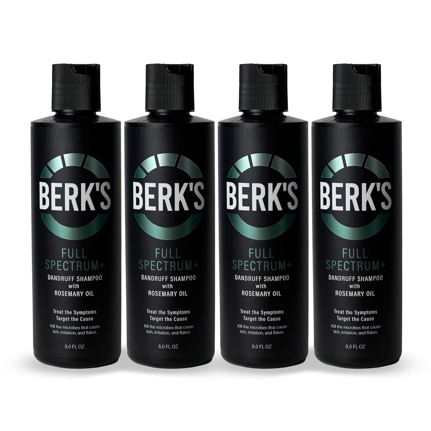 Berk's Full Spectrum Dandruff Shampoo with Coal Tar, Salicylic Acid, Sulfur, and Rosemary Oil, 8 Fl Oz (4-pack)