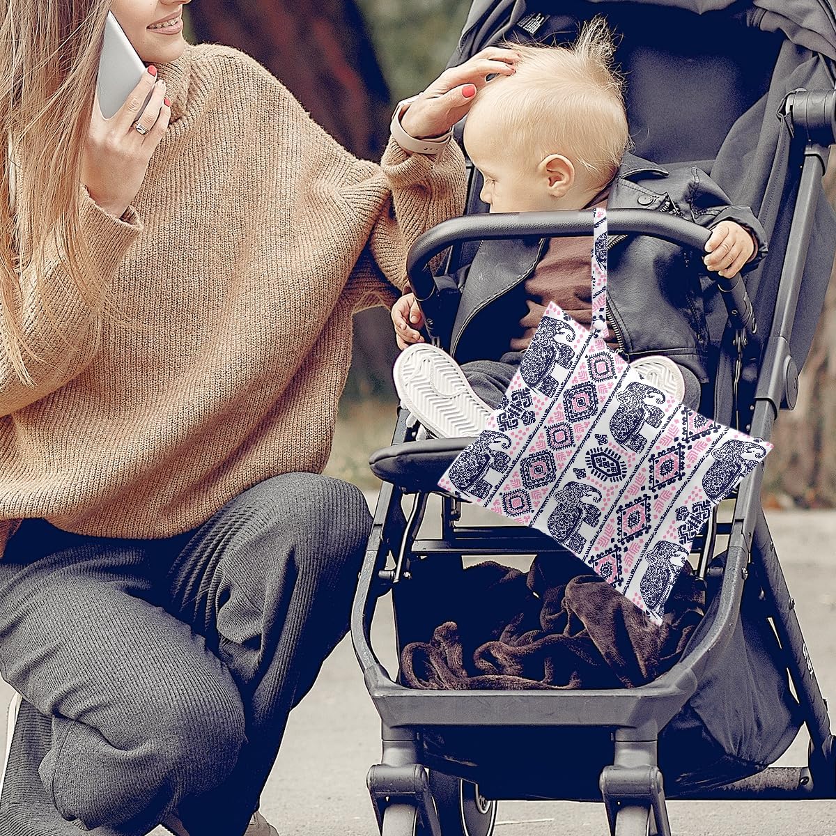 Elephant Gifts for Women, 2Pcs Elephant Print Wet Bags, Wet Dry Bag Reusable for Swimsuit, Travel, Diapers, Pool, Beach, Dirty Yoga Gym Clothes, Toiletries, Makeup Bag, Waterproof Birthday Gifts