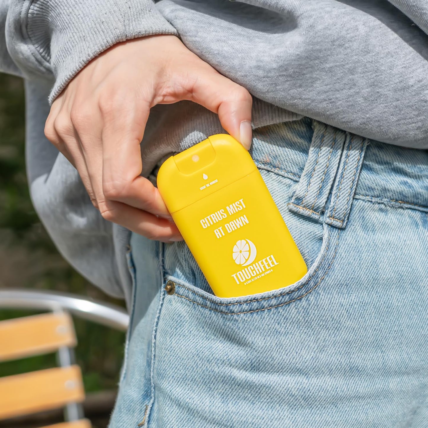 Spray Hand Sanitizer Travel Size Scented - Refillable Hydrating Hand Sanitizers Portable Design Travel Essentials (Citrus mist at dawn) 0.93Fl Oz