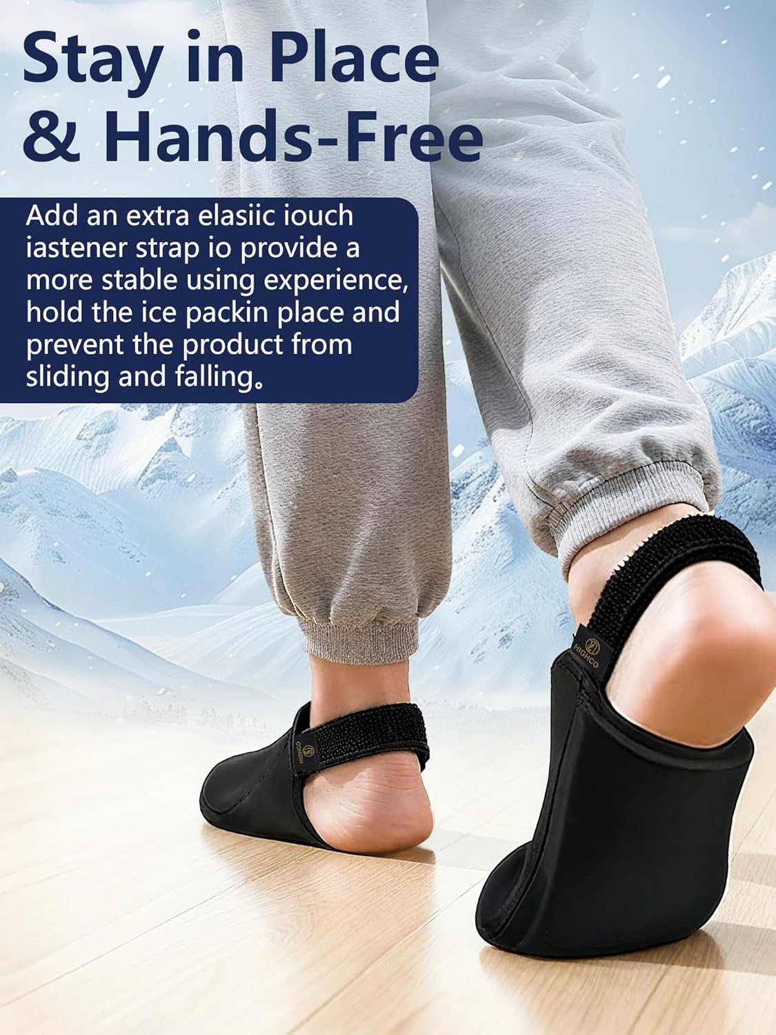 Foot Ice Pack for Toes 1 Pair,Freeze Flexible Ice Gel Socks Cold Therapy,Foot & Toe Ice Pack Wrap for Tendonitis, Plantar Fasciitis, Swelling, Sprained,Sport Injuries,Black (Black of 2)
