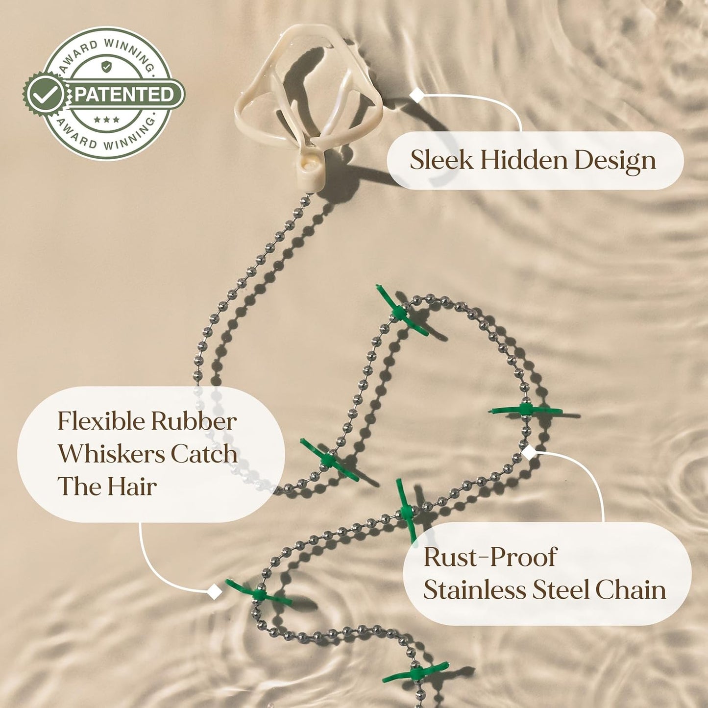 DrainWig Bathtub Drain Hair Catcher – Disposable (2-Pack) – Installs Under Stopper- No-Touch Hair Removal for Bathtub Drains – As Seen on Shark Tank