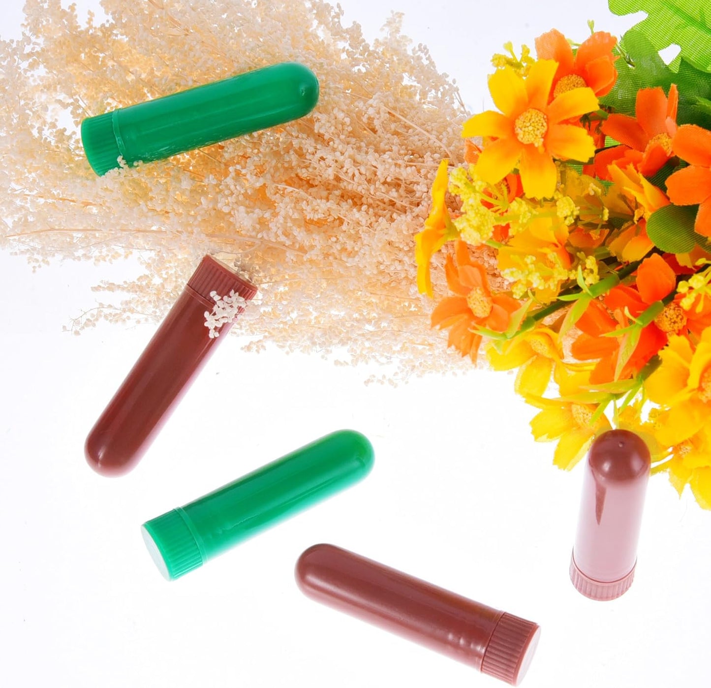 eBoot 28 Sets Essential Oil Aromatherapy Nasal Inhalers Tubes Refillable Inhaler Stick, 7 Colors, with Wicks