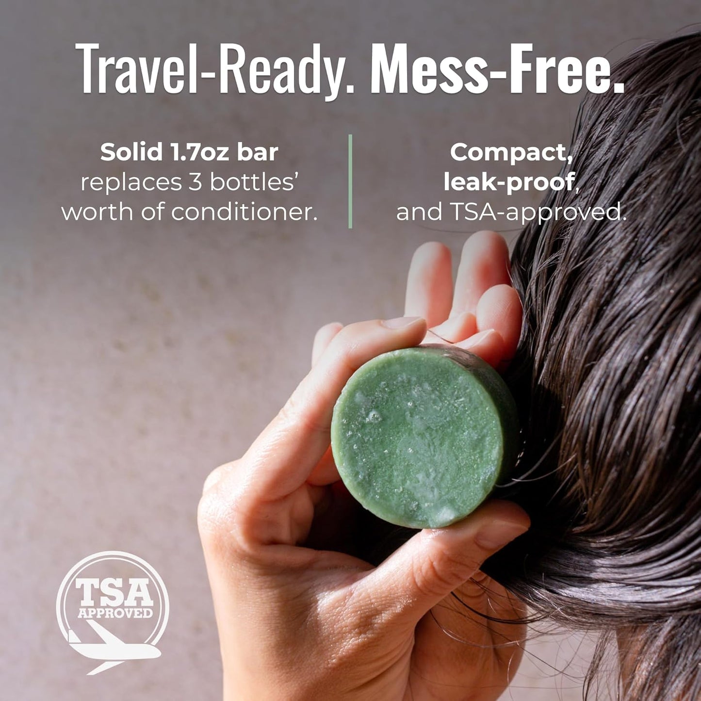 Bloom Conditioner Bar, Vegan Solid Hair Conditioner for Hair Growth & Scalp Health, with Rosemary, Lavender, Peppermint, Zero Waste, Travel-Friendly