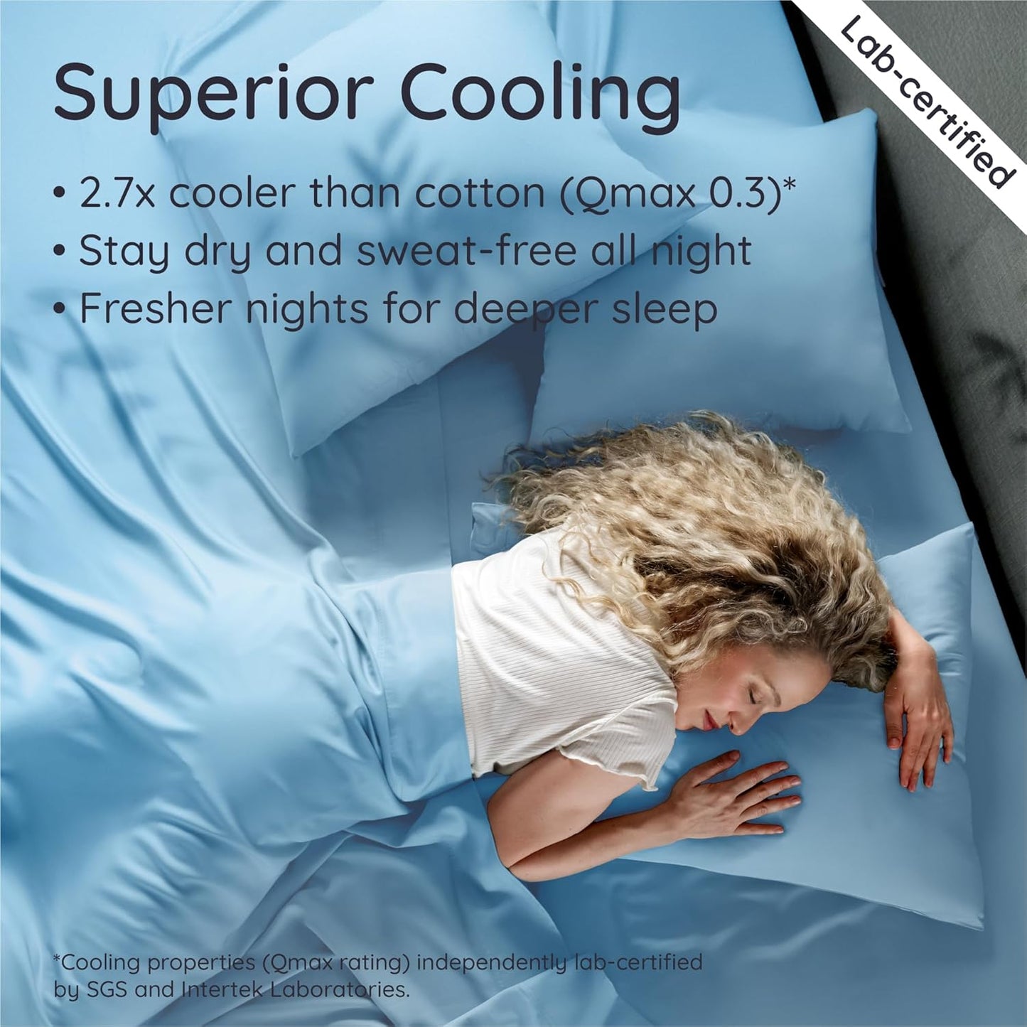 Bambaw 100% Viscose Derived from Bamboo Pillowcase Standard Size – Set of 2 Cooling Pillow Cases Standard Size with Envelope Closure, Breathable & Soft Pillow Case for Hair Protection (Dream Blue)