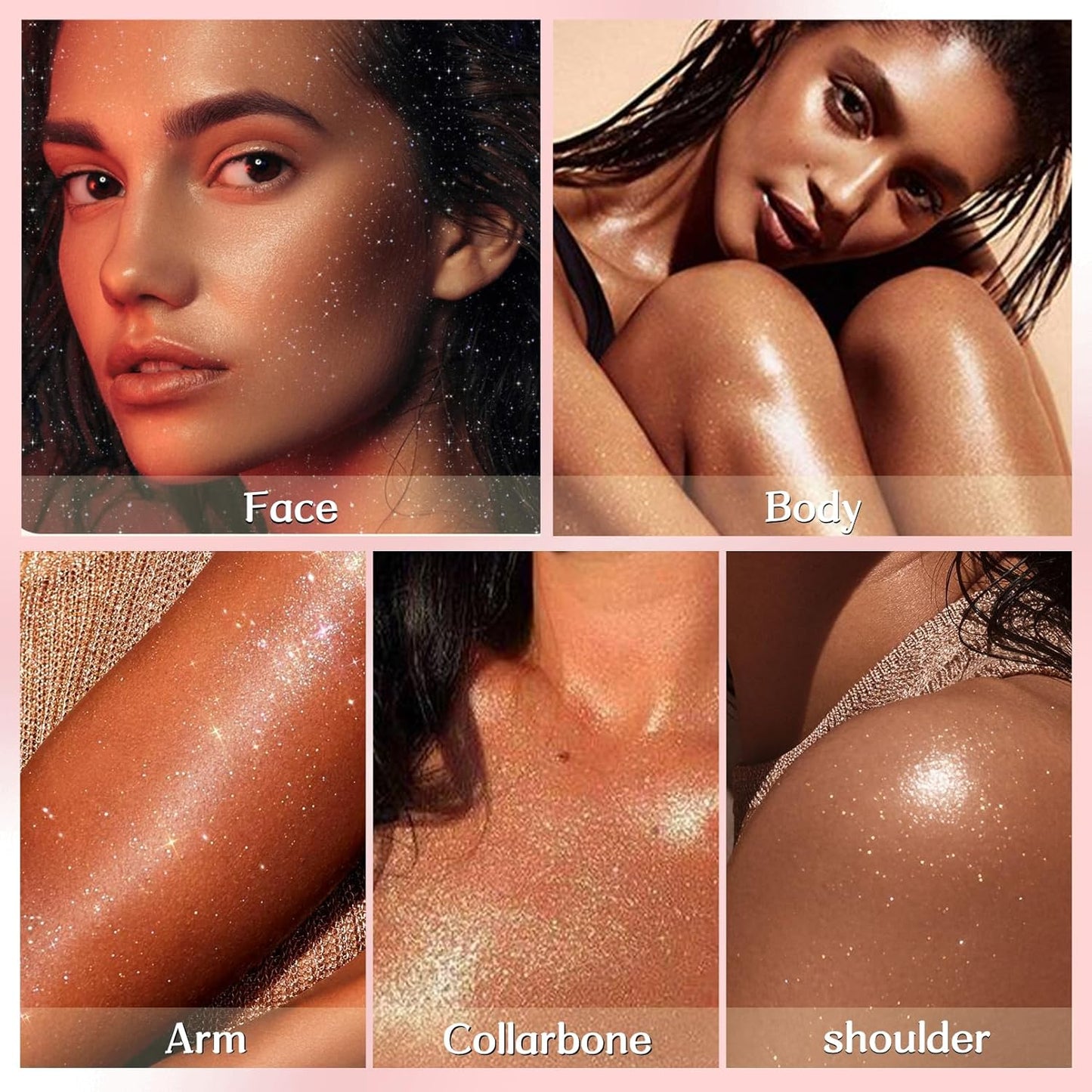 Glitter Spray for Hair and Body, Glitter Body Spray, Quick-Drying Waterproofing Body Shimmer Suitable for Festival Rave