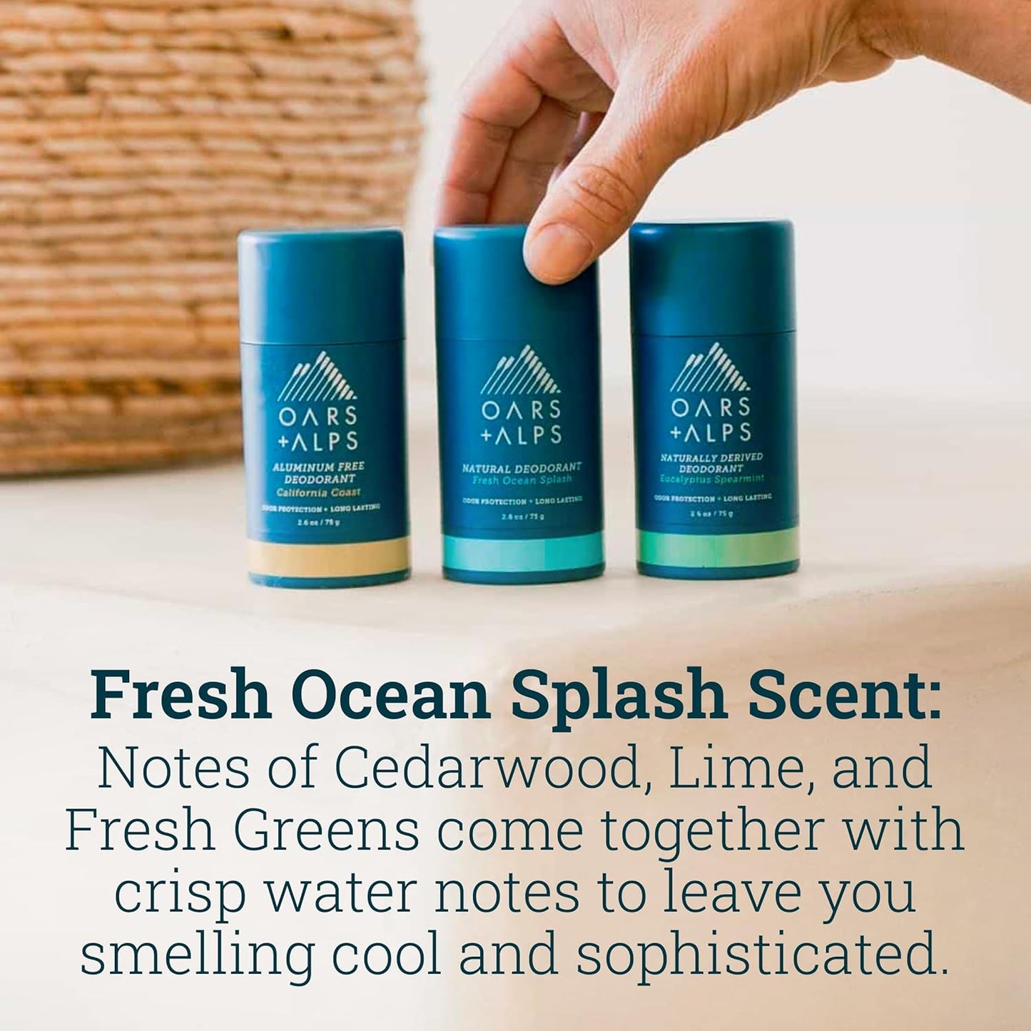 Oars + Alps Deodorant for Men & Women, Aluminum Free Deodorant for Men, Dermatologist Tested, Clean Ingredients, Non Toxic, Vegan, Long Lasting, Odor Protection, Variety Pack 3pk, 2.6oz