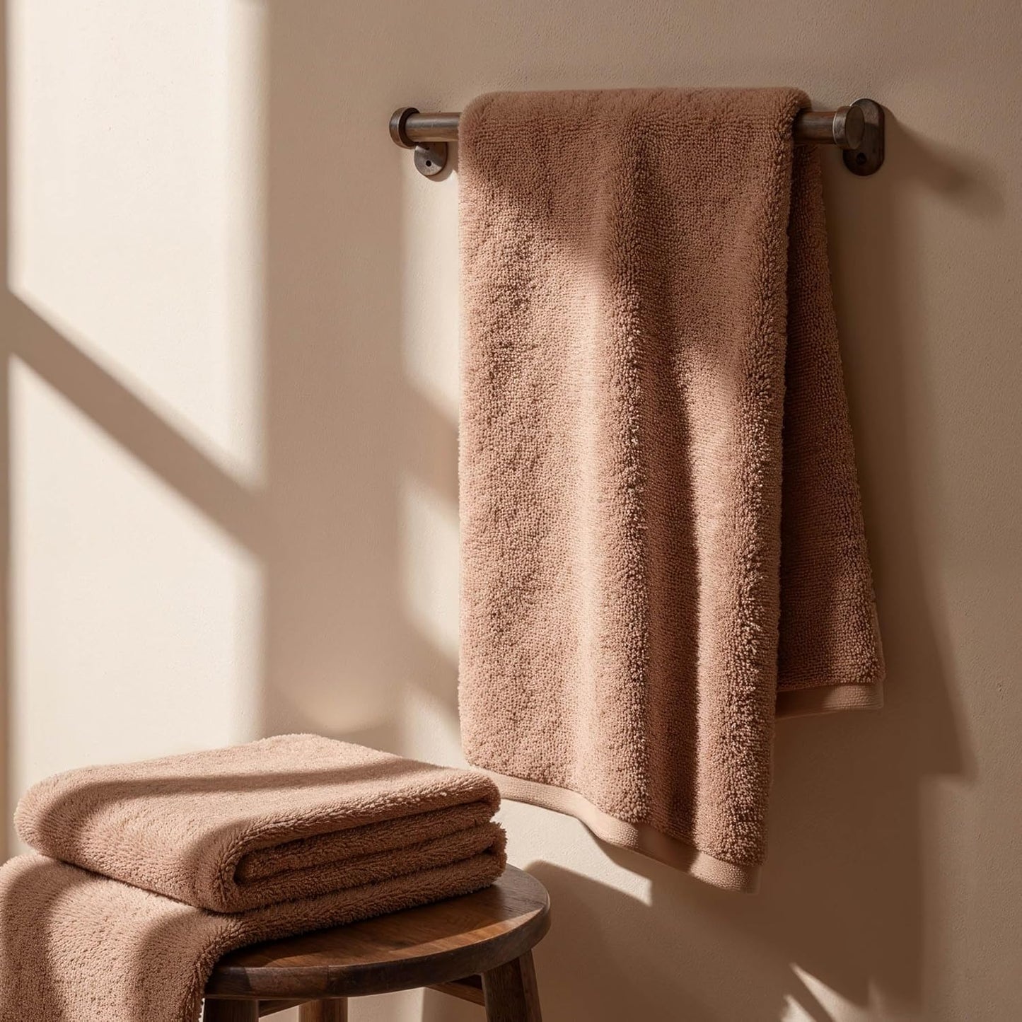 IItalic Ultraplush Australian Cotton Towels Standard 6 Piece Set, 2 Bath, 2 Hand, 2 Washcloths, 800GSM Lightweight, Highly Absorbent & Quick Drying Soft Resort Grade Towels (Clay)