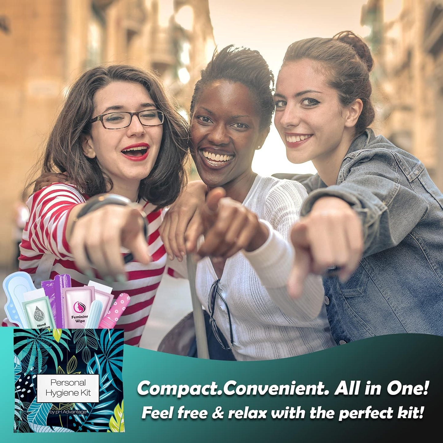 Menstrual Kit All-in-One 10 Pack | Convenience on The Go | Period Kit Pack for Travelling, Tweens & Teenager | Individually Wrapped Feminine Hygiene Product (Blue Forest)