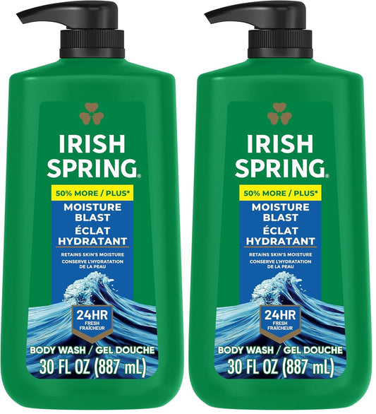 Irish Spring Moisture Blast Body Wash, 30 Oz Pump (Pack of 2)