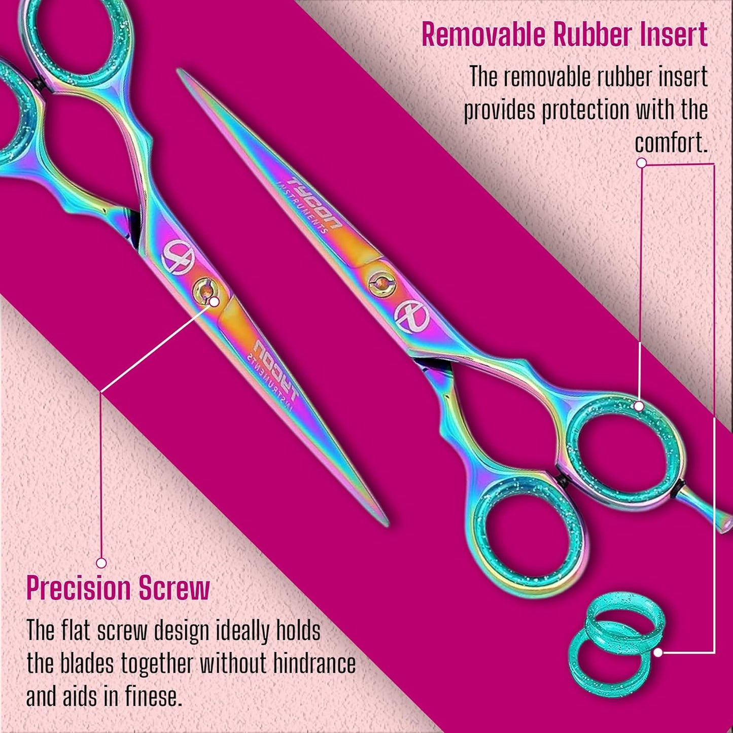 Tycon Hair Cutting Scissors Professional 6.5" β Japanese Stainless Steel, 2.7" Razor Edge Blade Barber Scissors β Ergonomic design - Precision Hair Scissors for Smooth Cutting - Salon & Personal Use