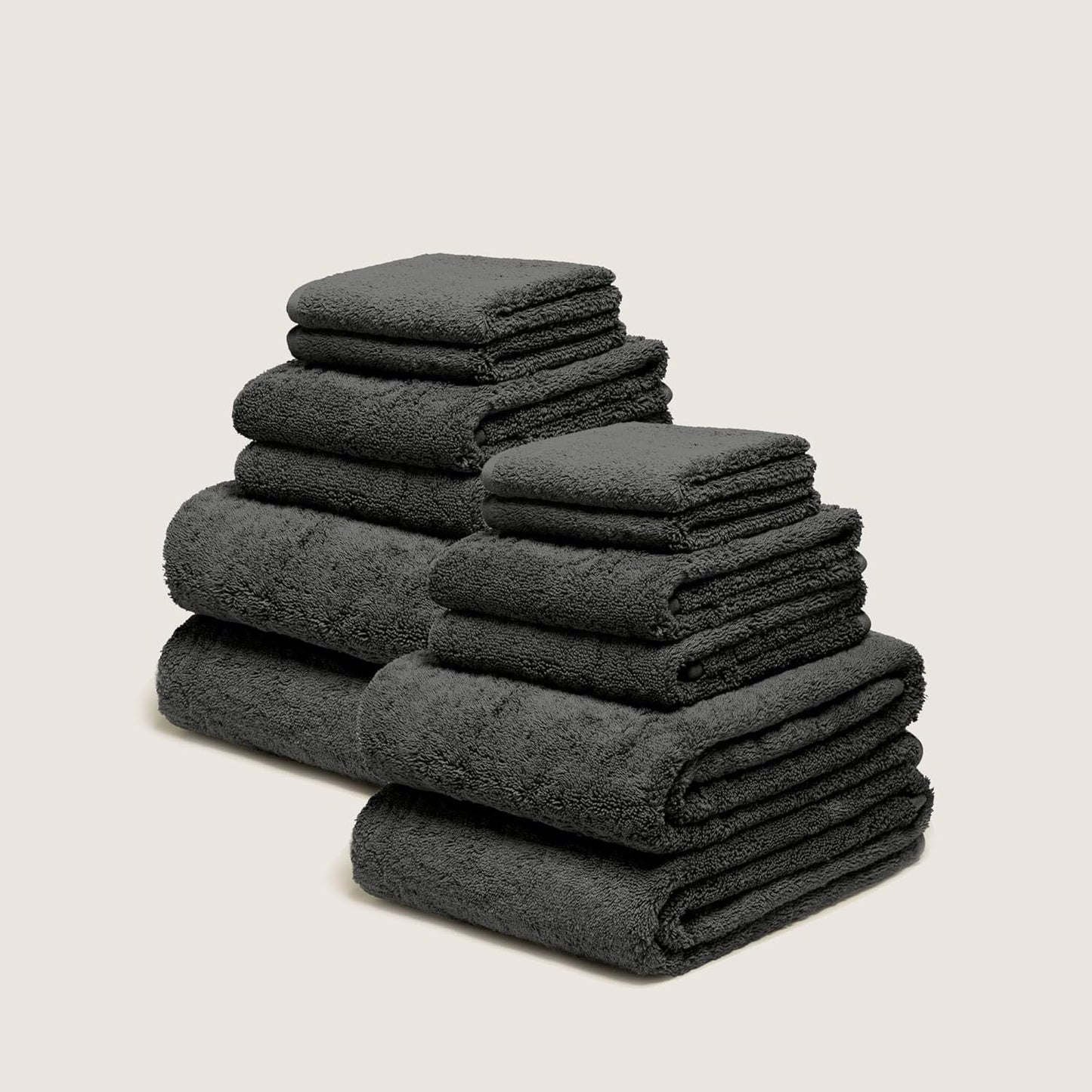 Italic Ultraplush 12-Piece Family Towel Set – Luxury Bath Towels, Hand Towels & Washcloths – Heavy Duty 800GSM Quick Dry, Plush & Absorbent 100% Australian Cotton (Charcoal)