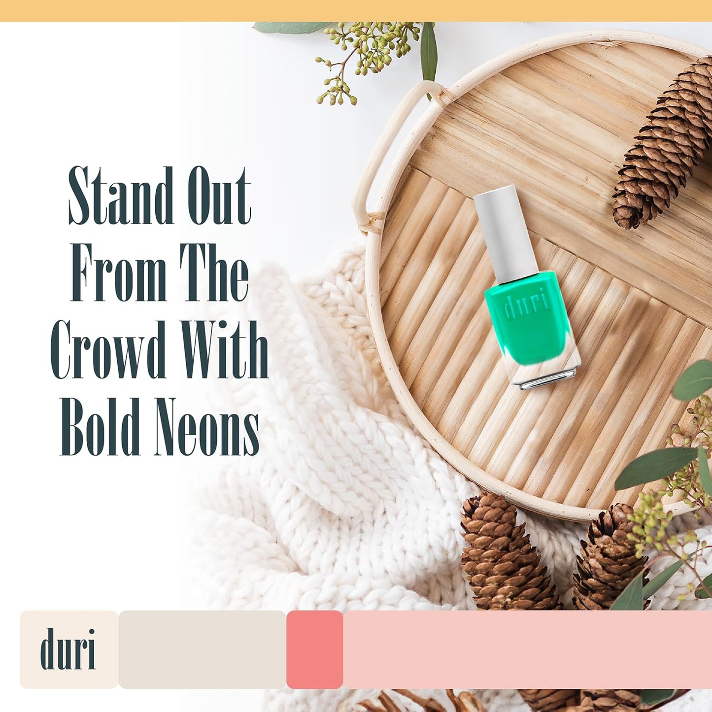 duri 790 Radiant Burst - Neon Green Nail Polish, Semi Matte, Quick Drying, 0.45 Fl Oz