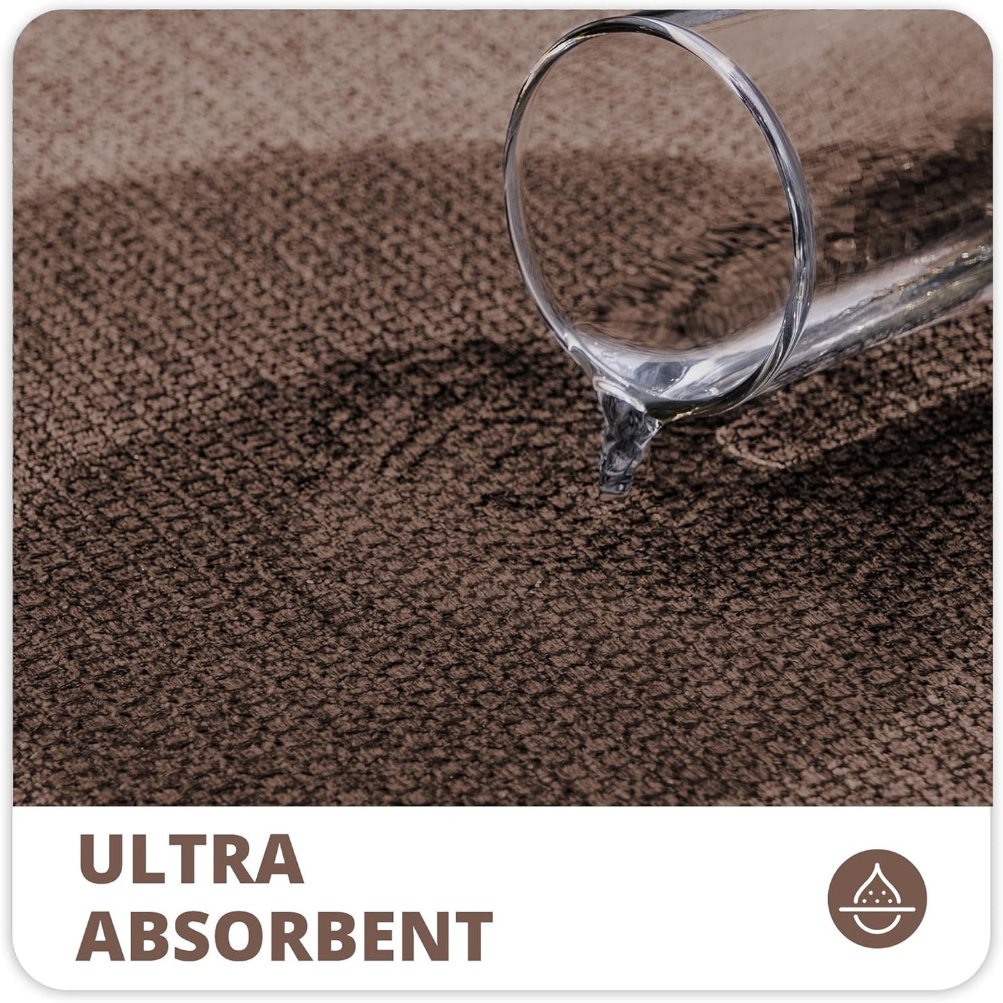 Toilet Rugs U Shaped Bathroom Rug,Machine Washable Non Slip Quick Dry Super Absorbent Ultra Thin Toilet Mats for Bathroom Toilet.Brown,1'8"x2'(20x24inch)