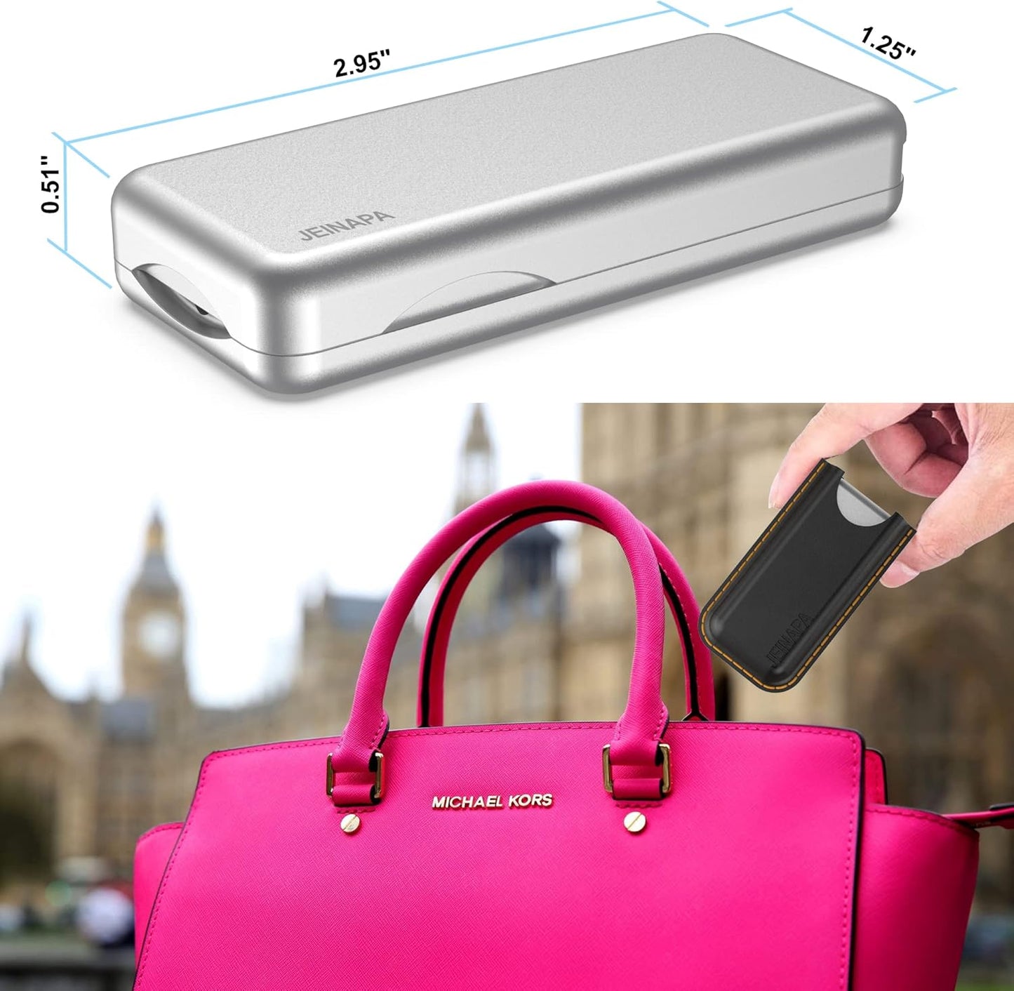 Pill Cutter with Auto Centering Device, Aluminum Pill Splitter with 316L Stainless Blade, Genuine Leather Case, Professional Pill Splitter for Cutting Small Pills or Large Pills (Silver)