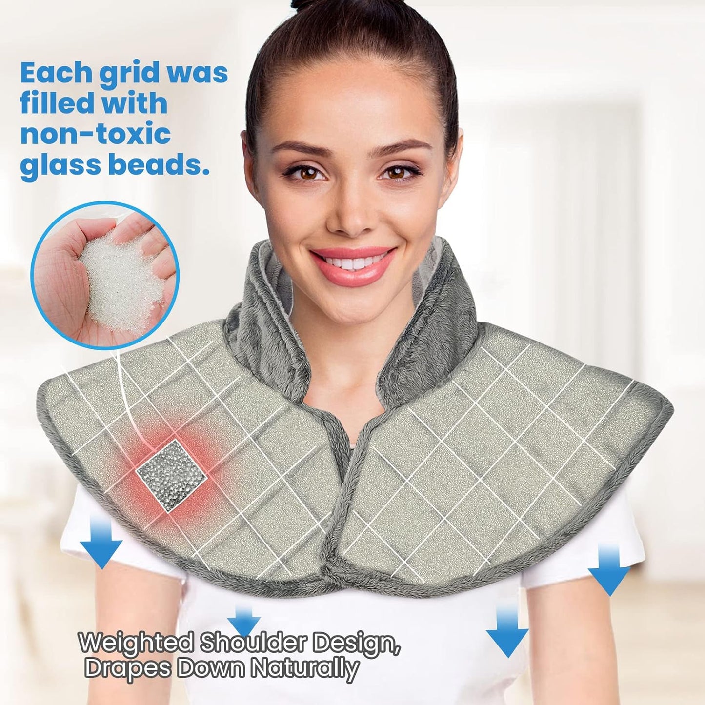 Large Heating Pad for Neck,Shoulder,Back,38" x 24" Full Weighted Heating Pad for for Back Pain Relief, 3lb, 12 Heat Level Hot Heated Pad, 1-24Hour Auto Shut Off, Stay on Function,Fast Heating Wrap
