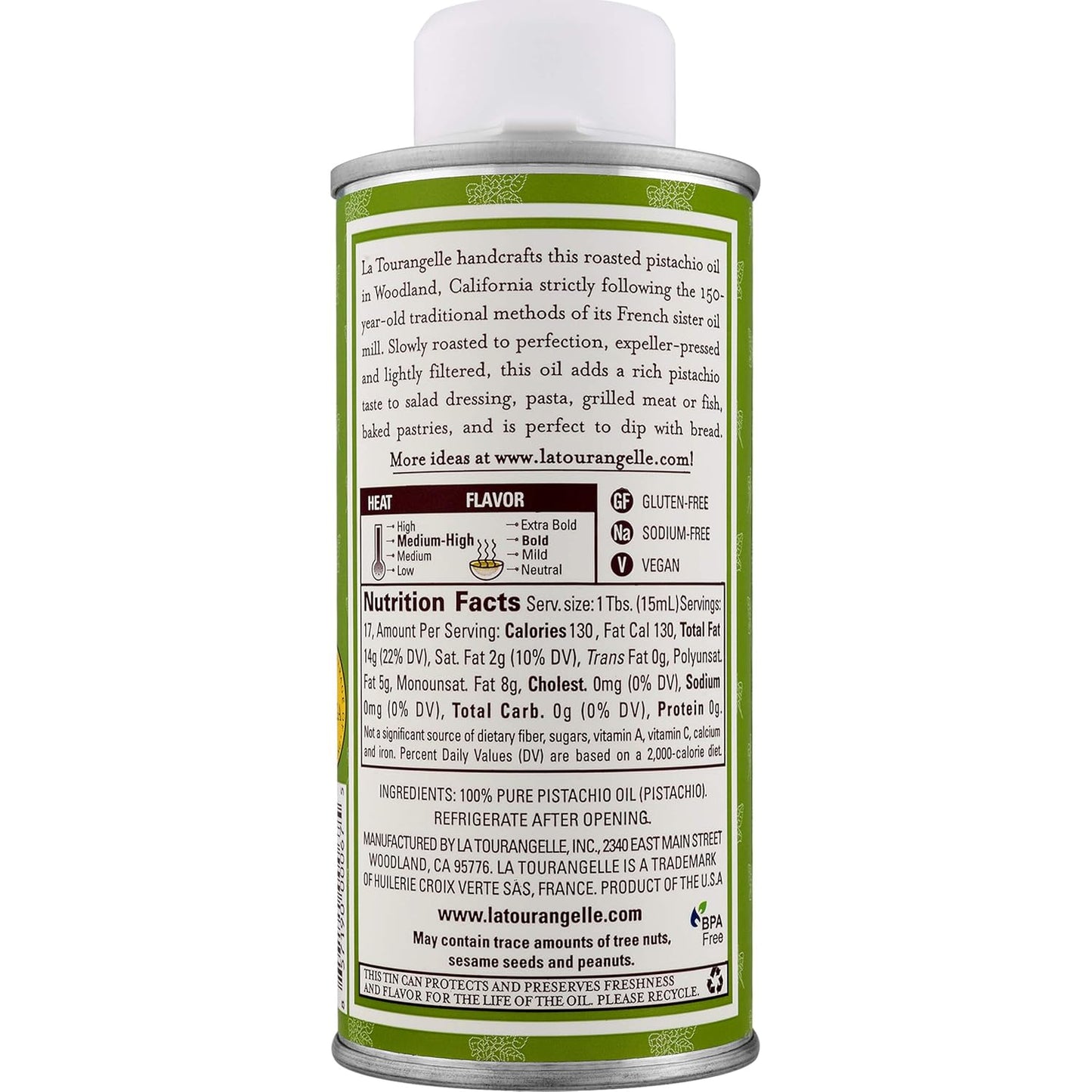 La Tourangelle Roasted Walnut and Pistachio Oils Bundle (16.9 Fl Oz + 8.45 Fl Oz)